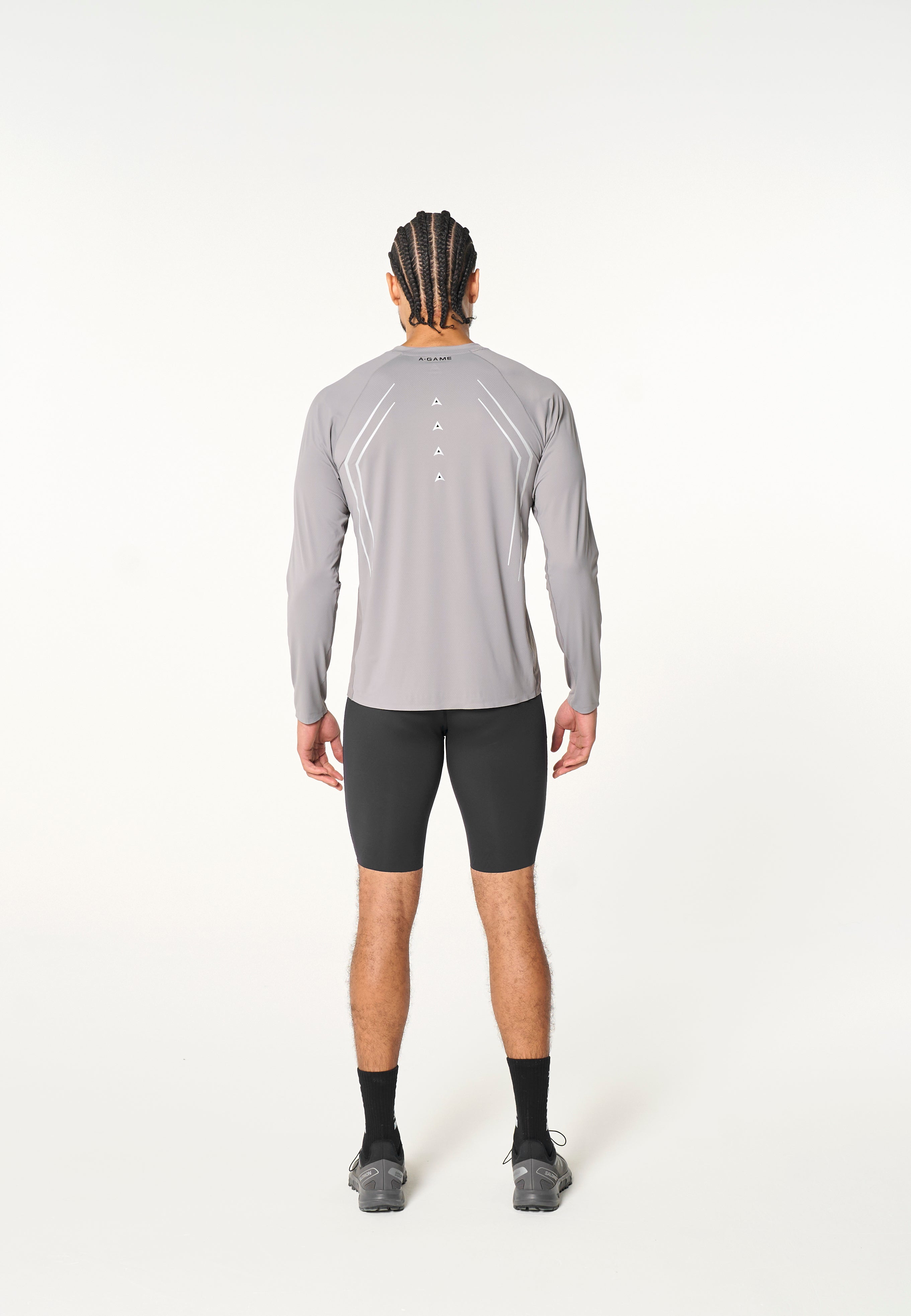 Men's Mesh Long Sleeve T-Shirt - Grey