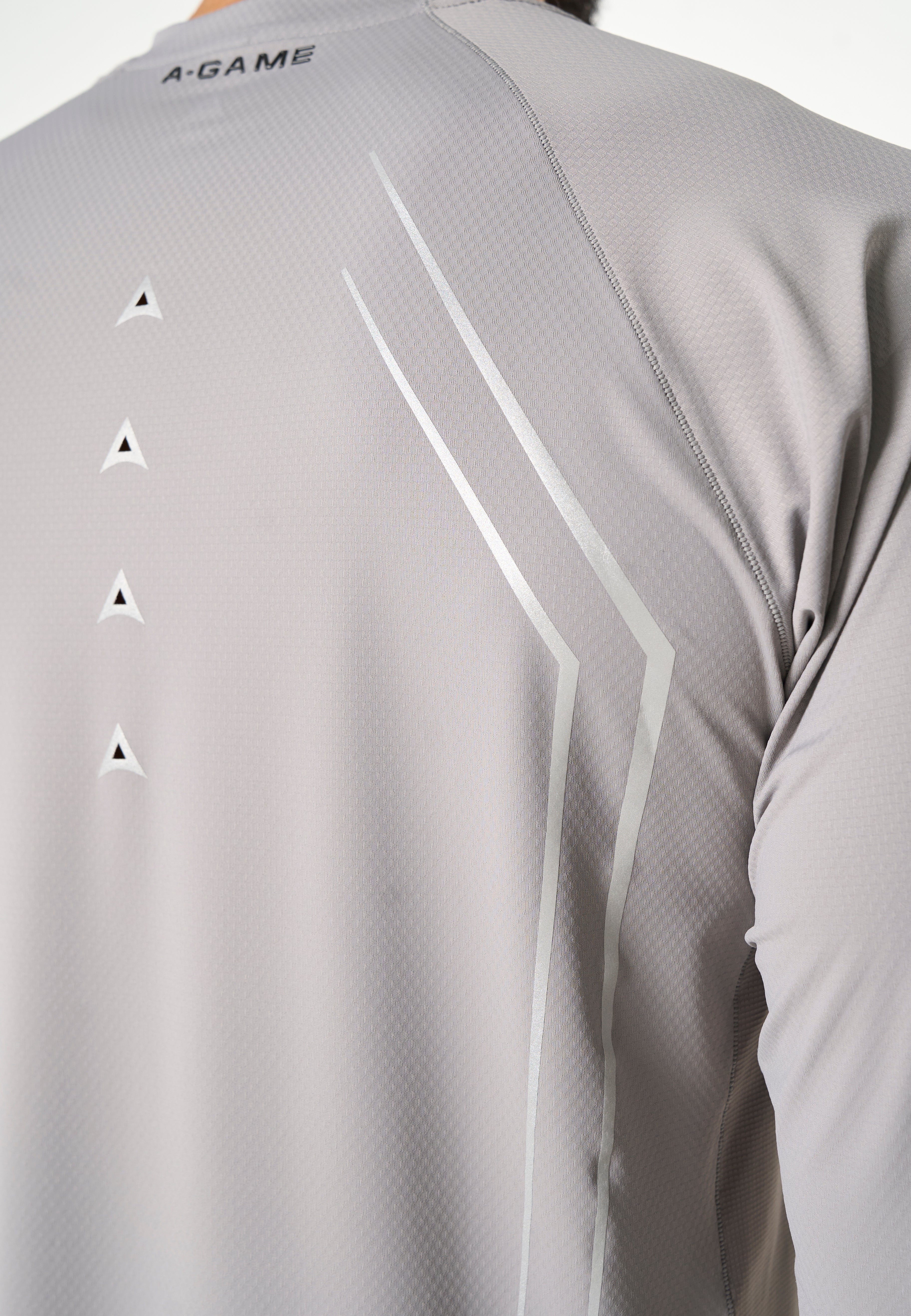 Men's Mesh Long Sleeve T-Shirt - Grey