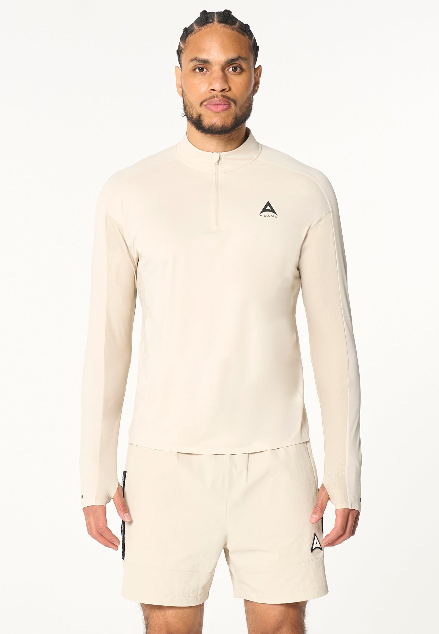 Men's Core Long Sleeve 1/4 Zip - Beige