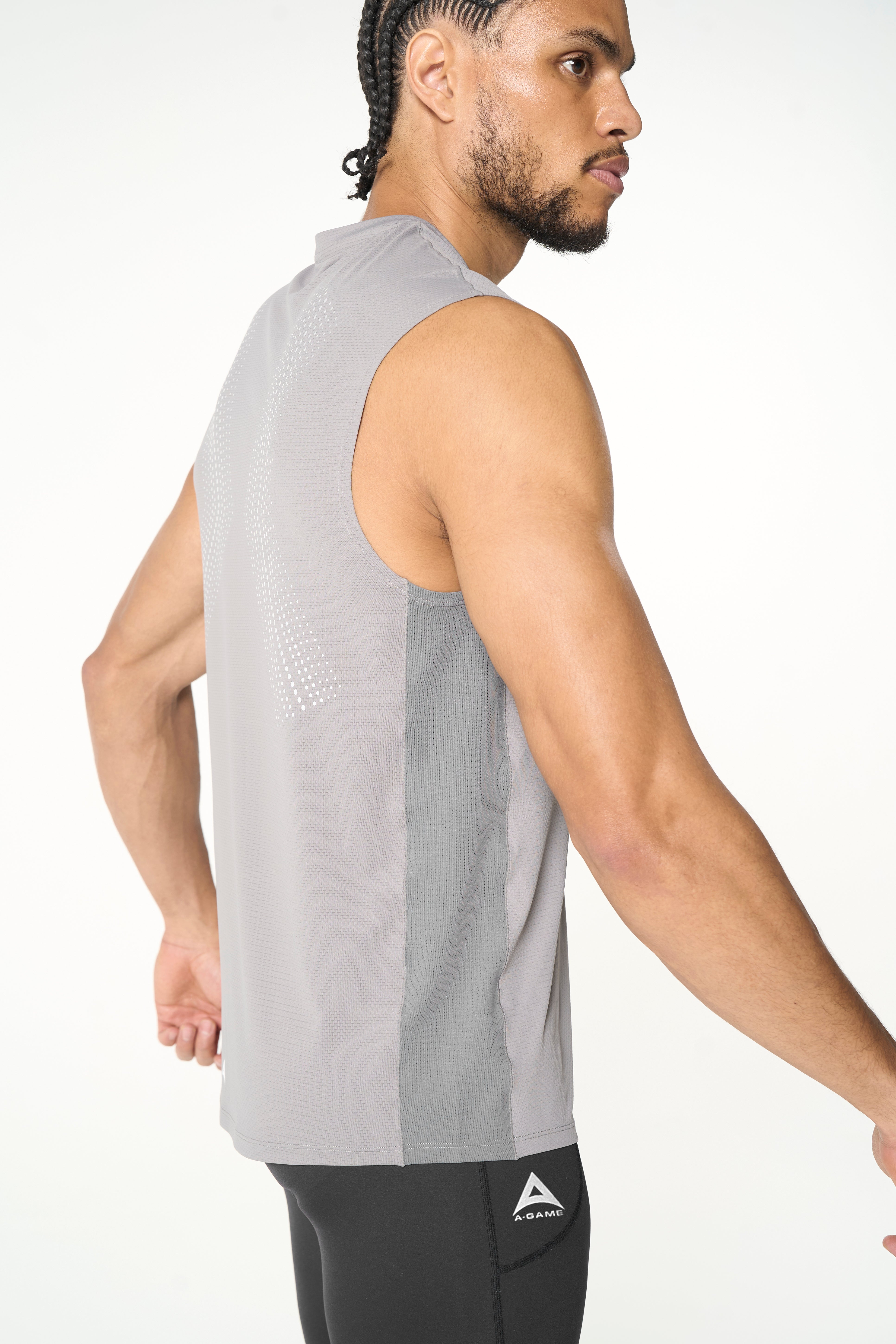 Men's Mesh Panelled Tank - Grey