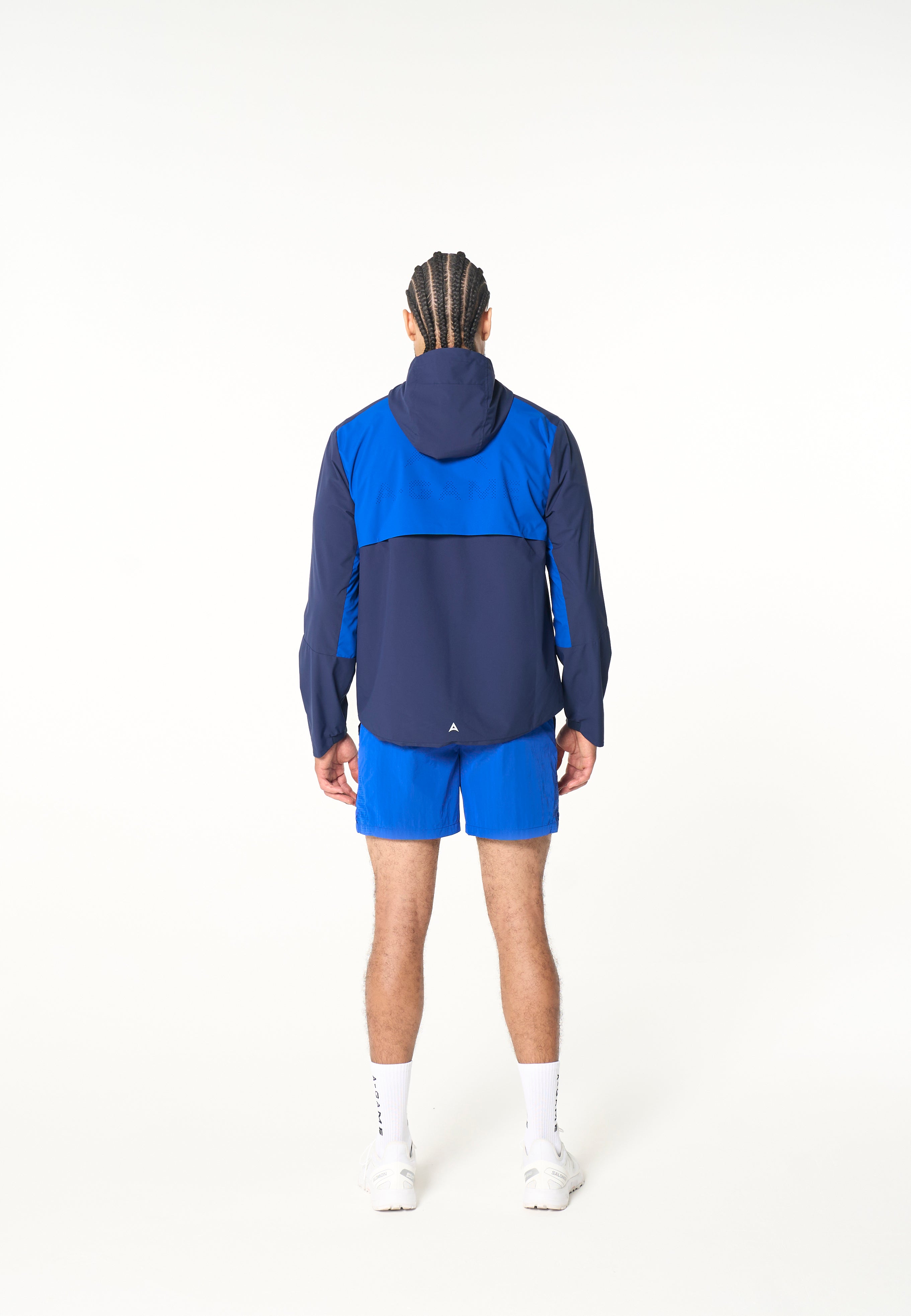 MENS PANELLED LIGHTWEIGHT JACKET - NAVY / COBALT BLUE