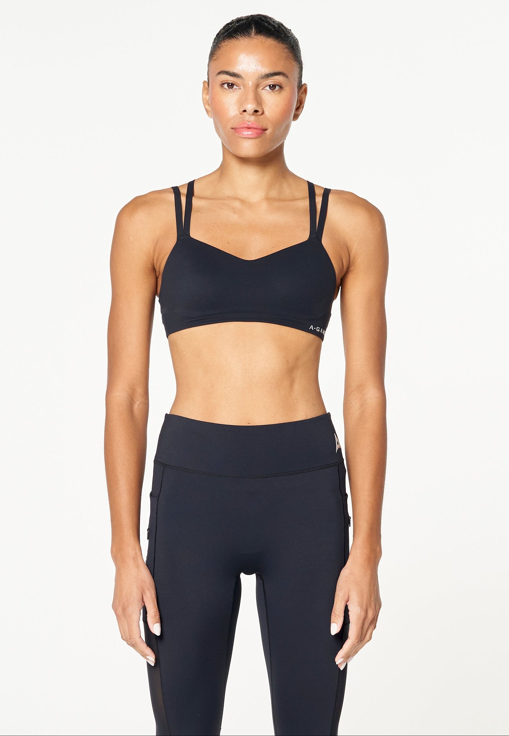WOMENS LIGHT SUPPORT SPORTS BRAS - BLACK