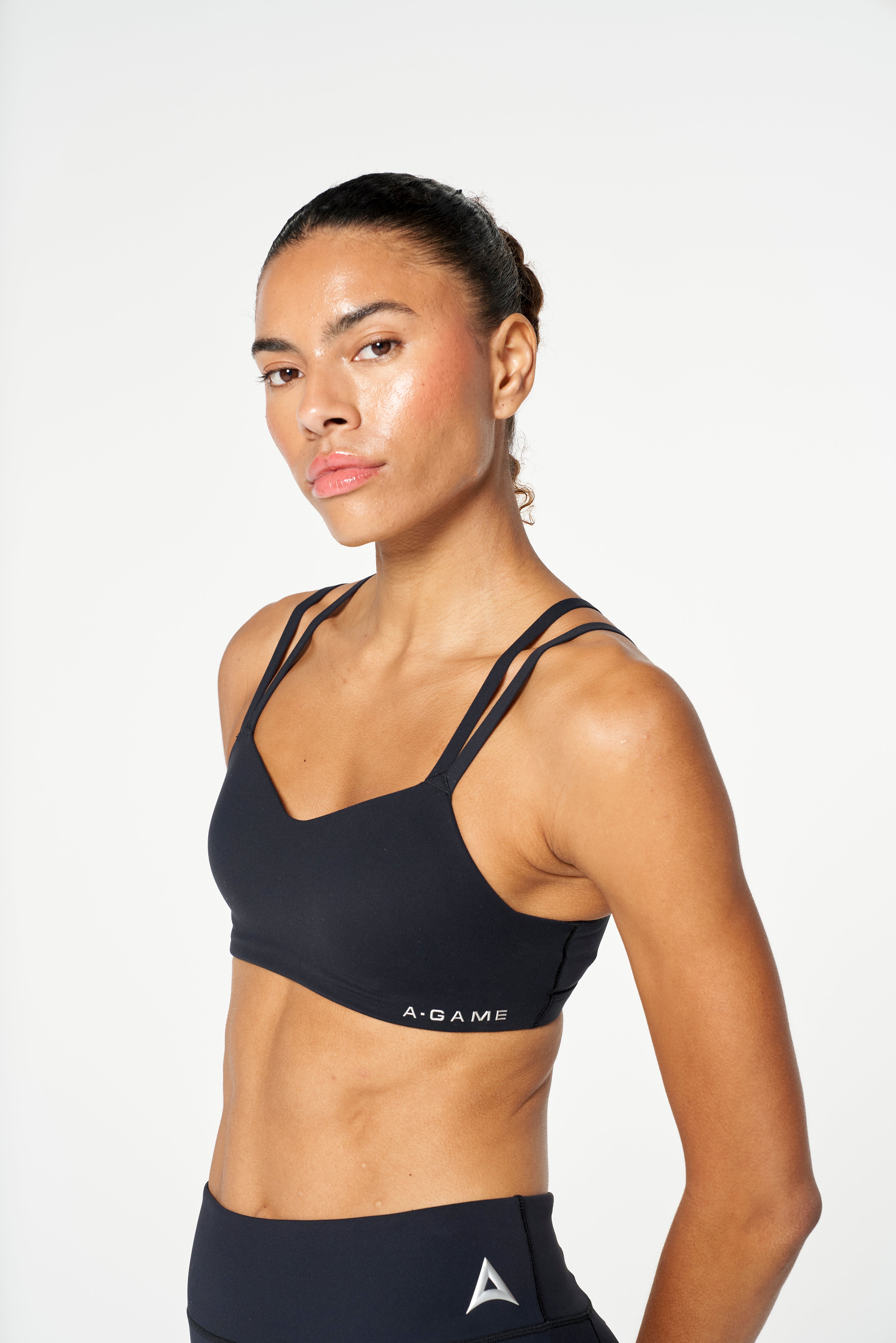 WOMENS LIGHT SUPPORT SPORTS BRAS - BLACK