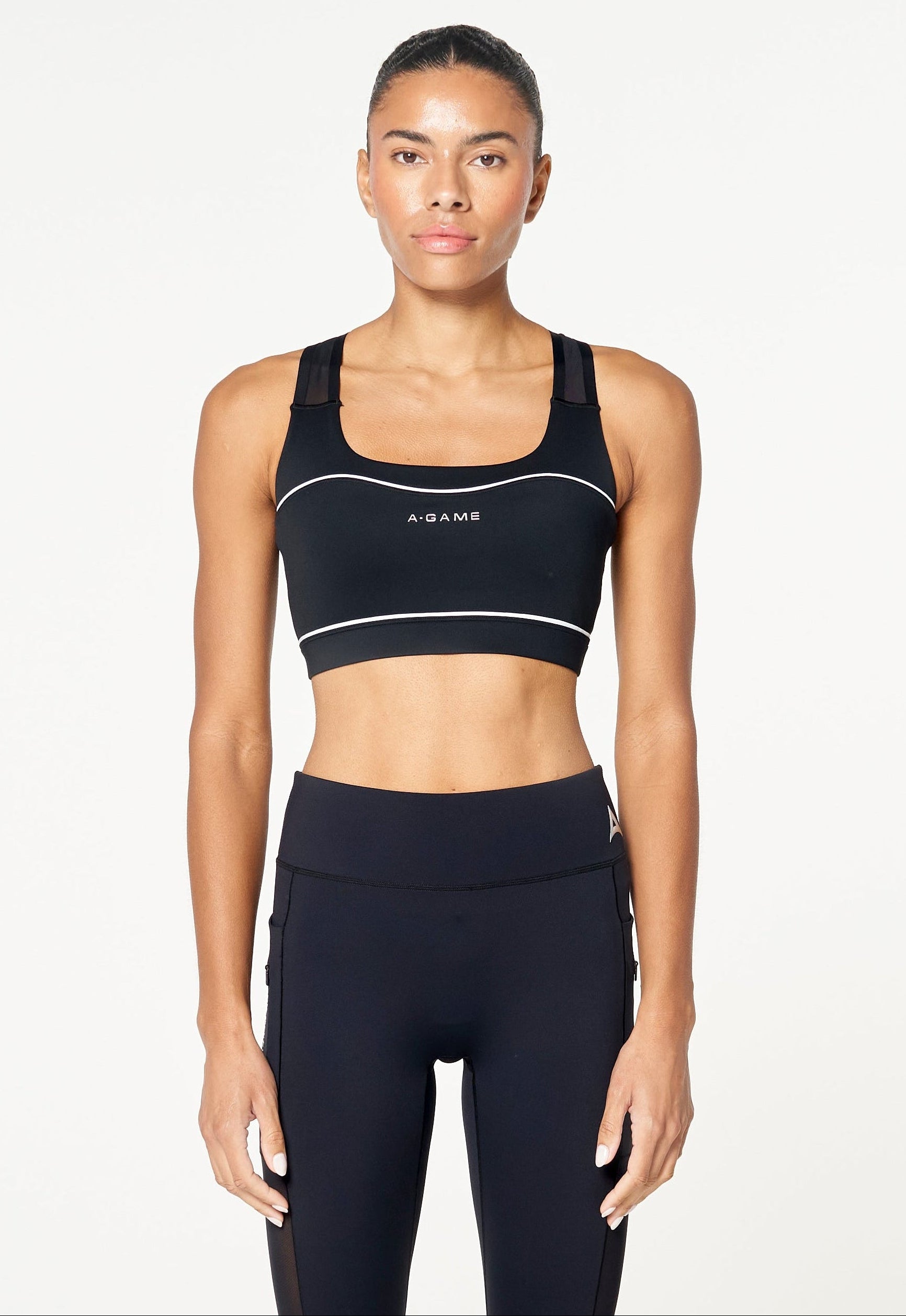 WOMENS LIGHT SUPPORT WORKOUT SPORTS BRAS - BLACK