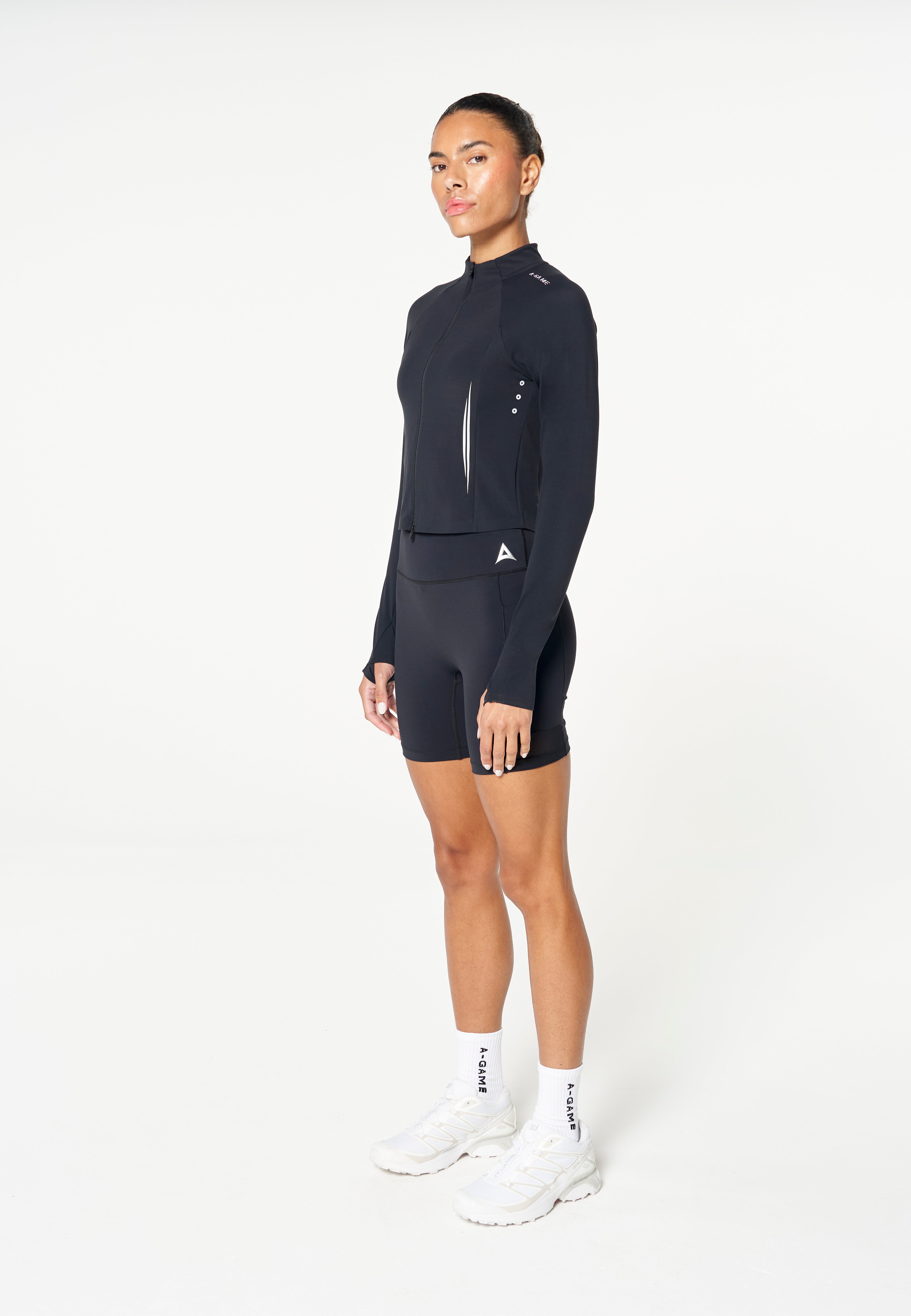 WOMENS REFLECTIVE RUNNING SHORTS - BLACK