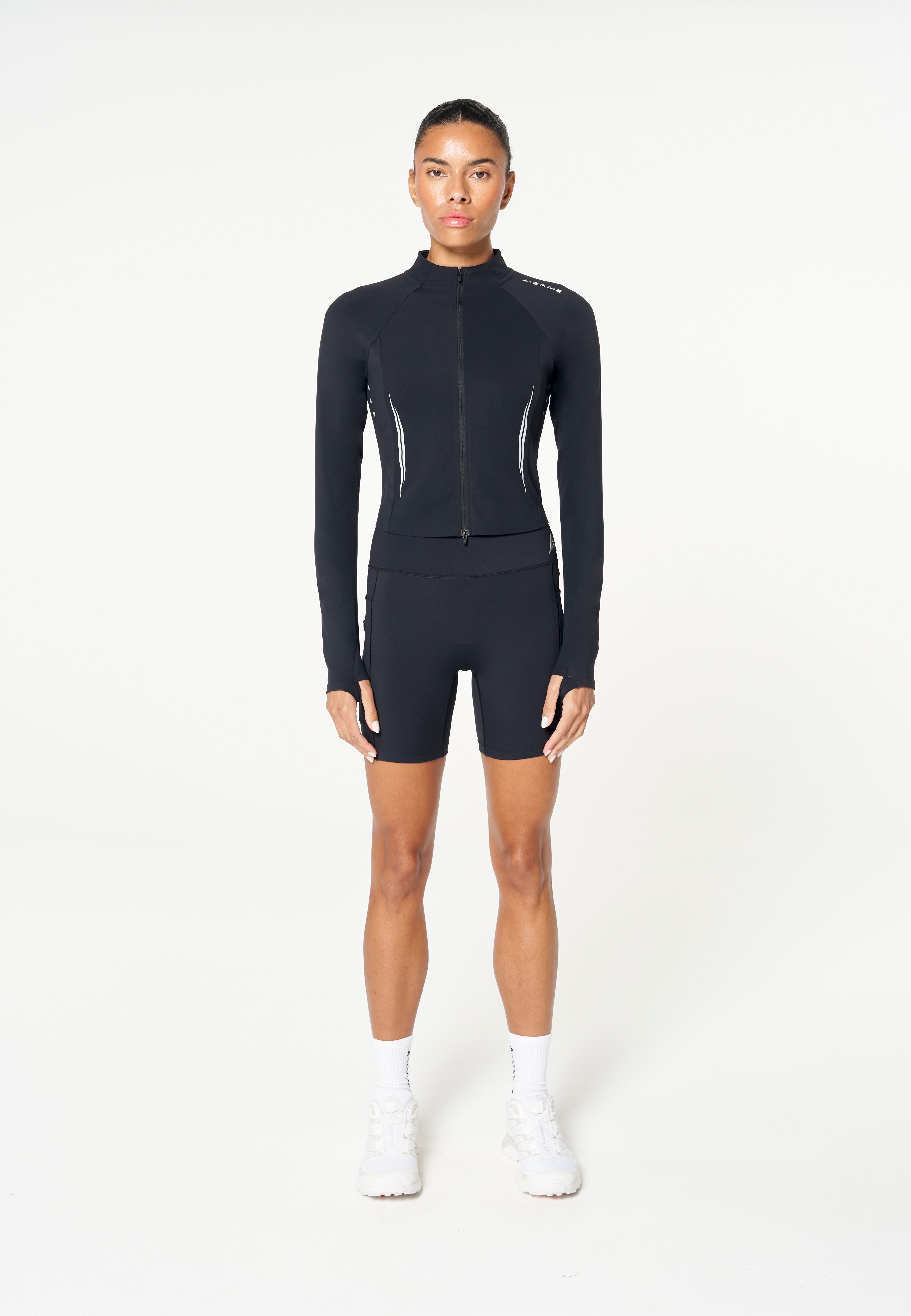 WOMENS REFLECTIVE RUNNING SHORTS - BLACK