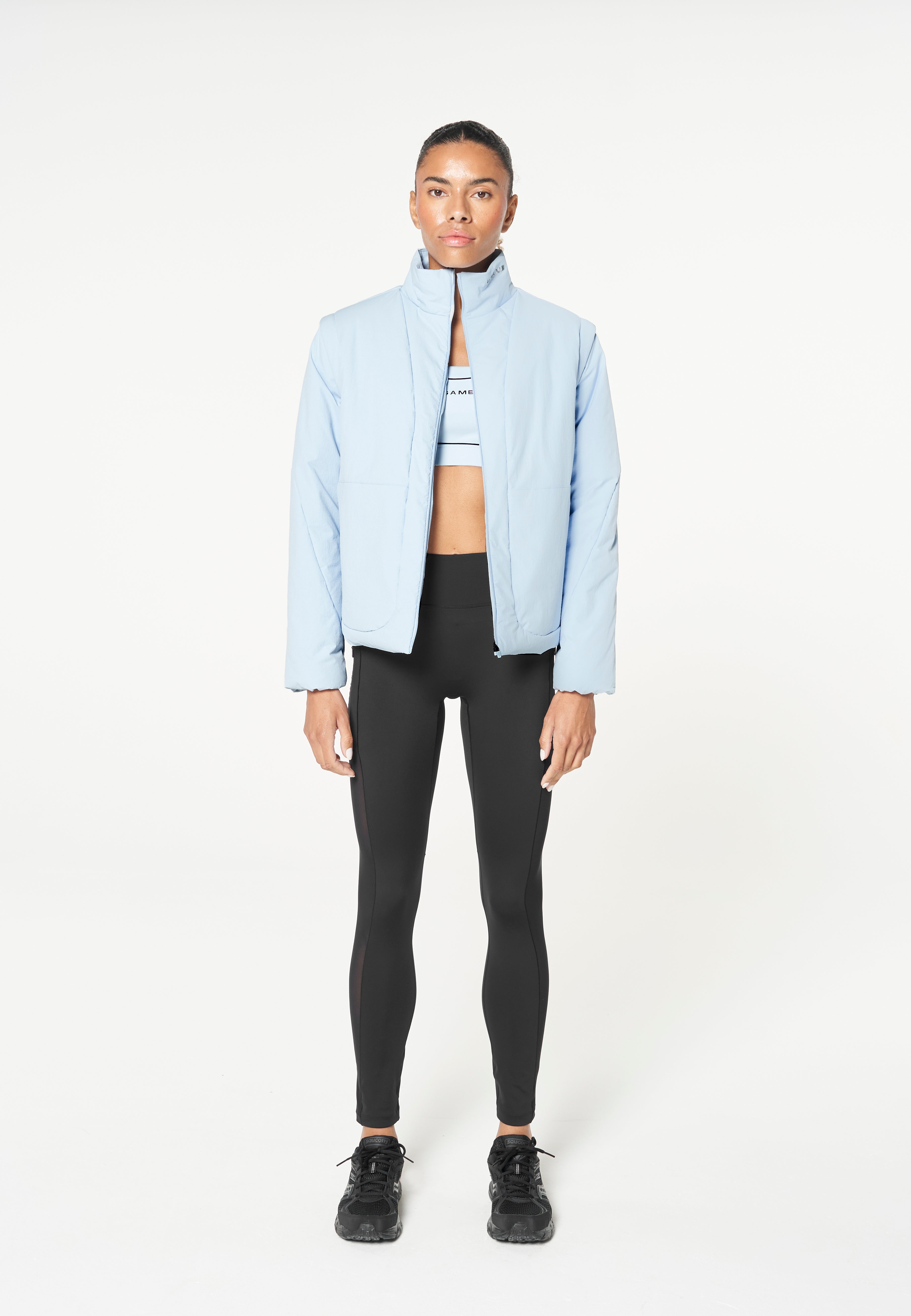 WOMENS LIGHT WEIGHT PADDED JACKET - PALE BLUE