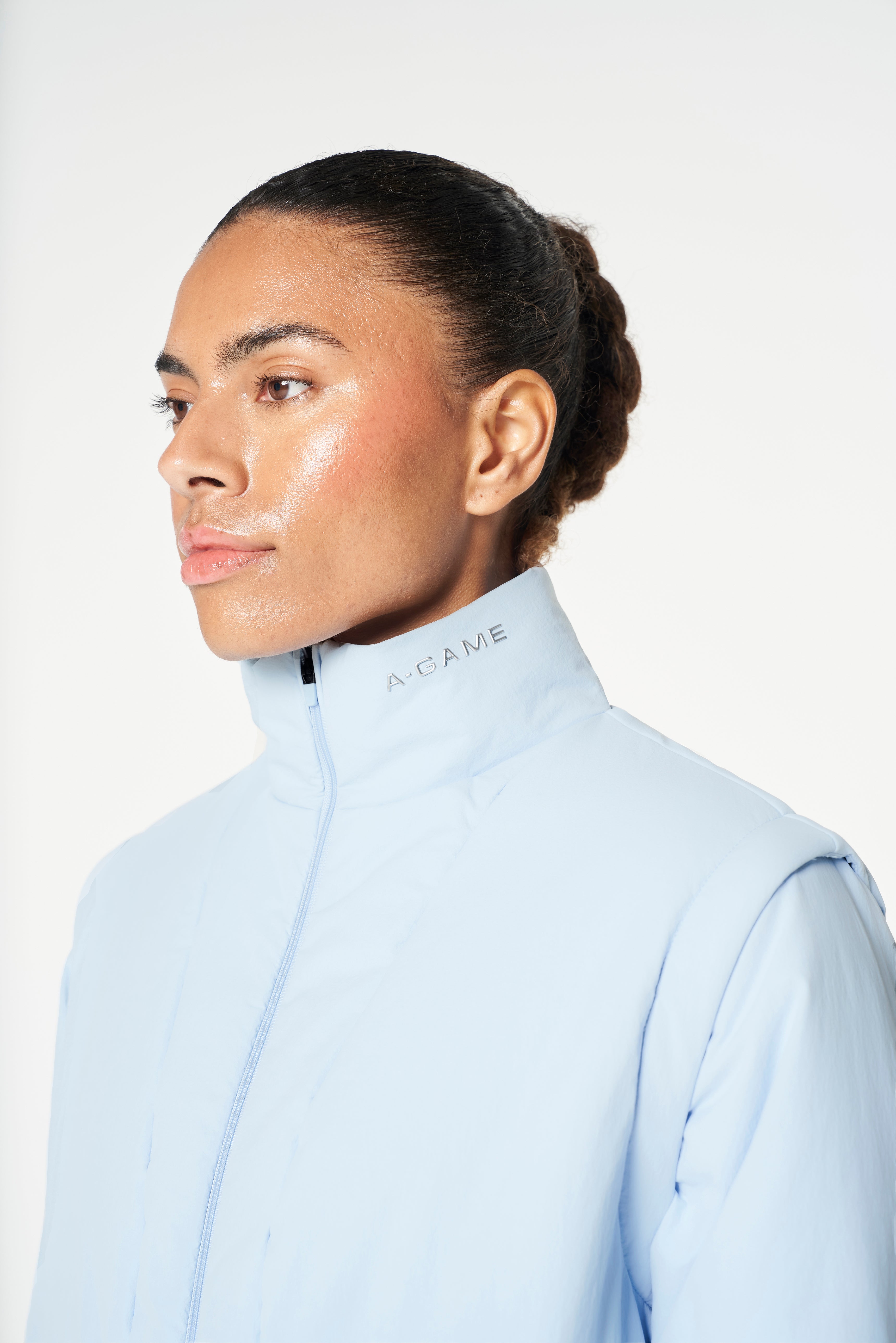 WOMENS LIGHT WEIGHT PADDED JACKET - PALE BLUE