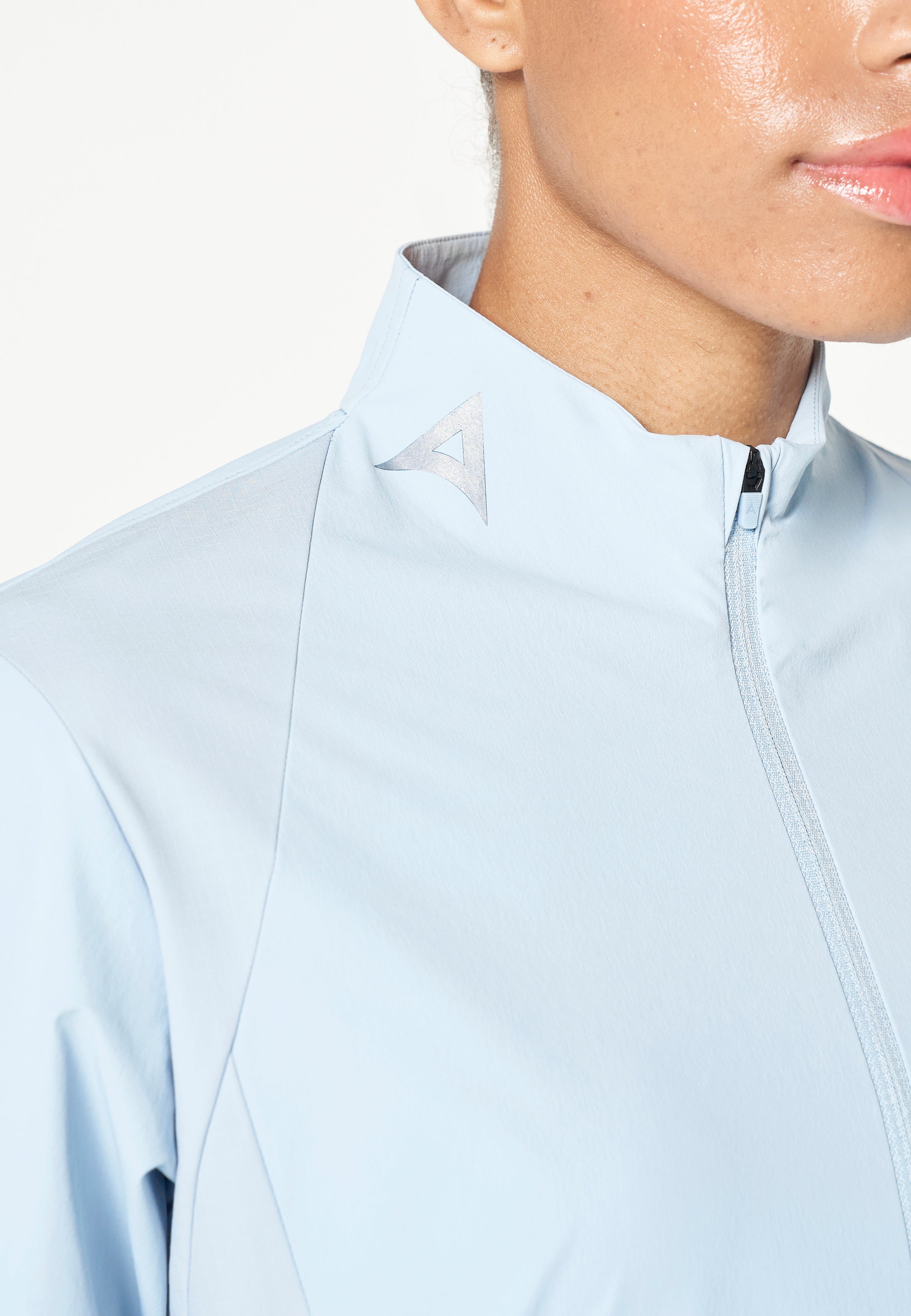 WOMENS HALF ZIP PULL OVER JACKET - PALE BLUE