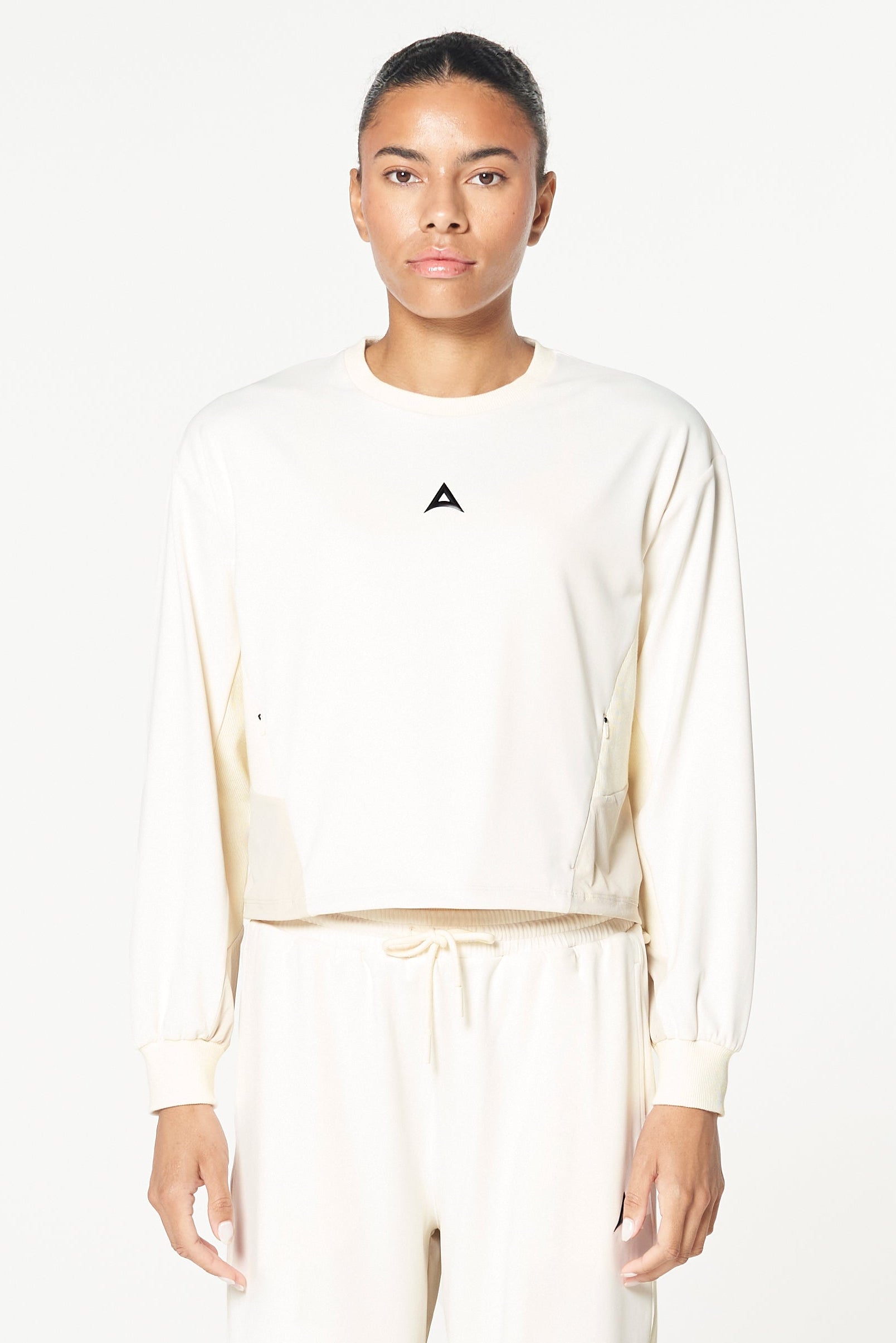 Women's Oversized Track Sweater - Ecru