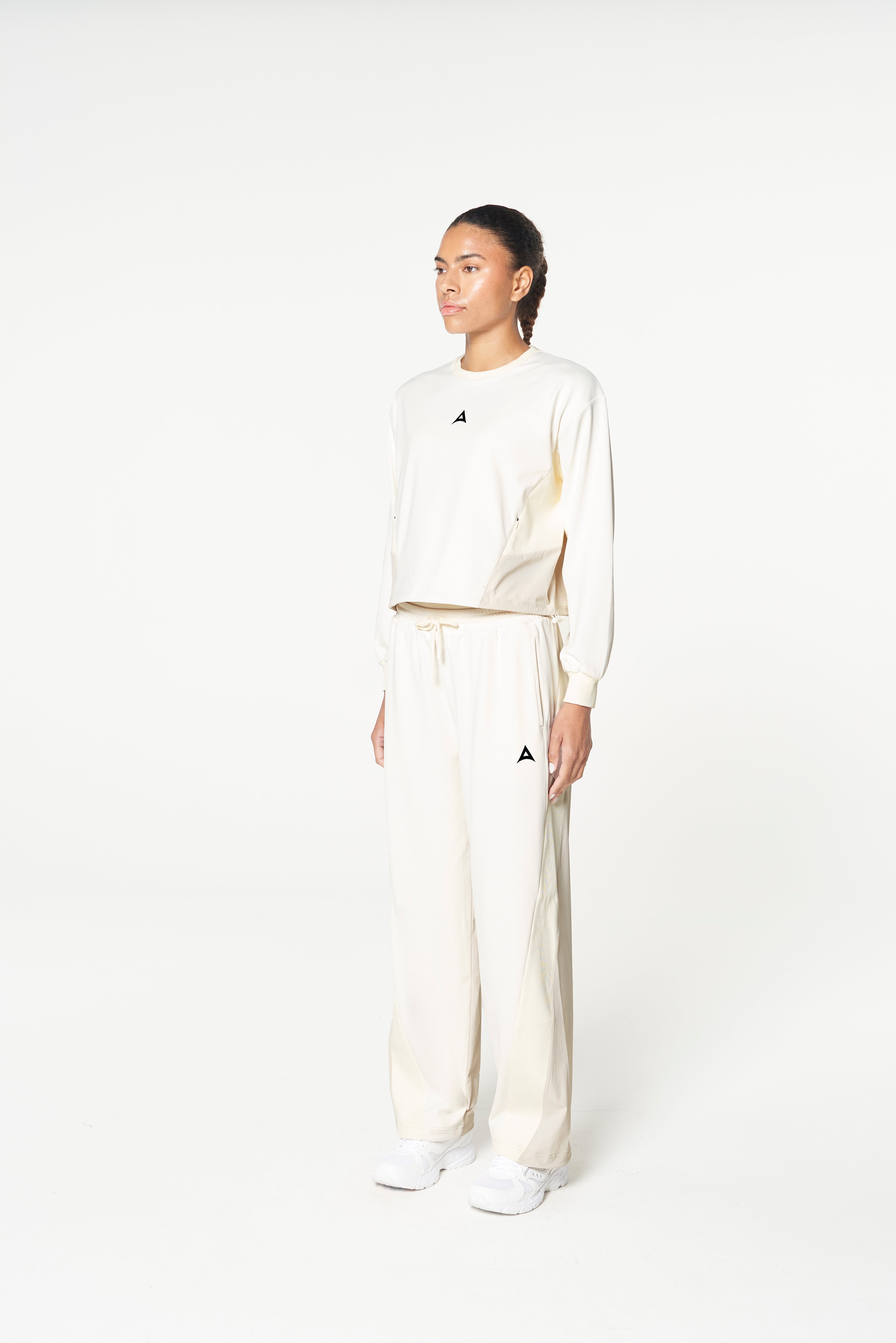 Women's Oversized Track Sweater - Ecru