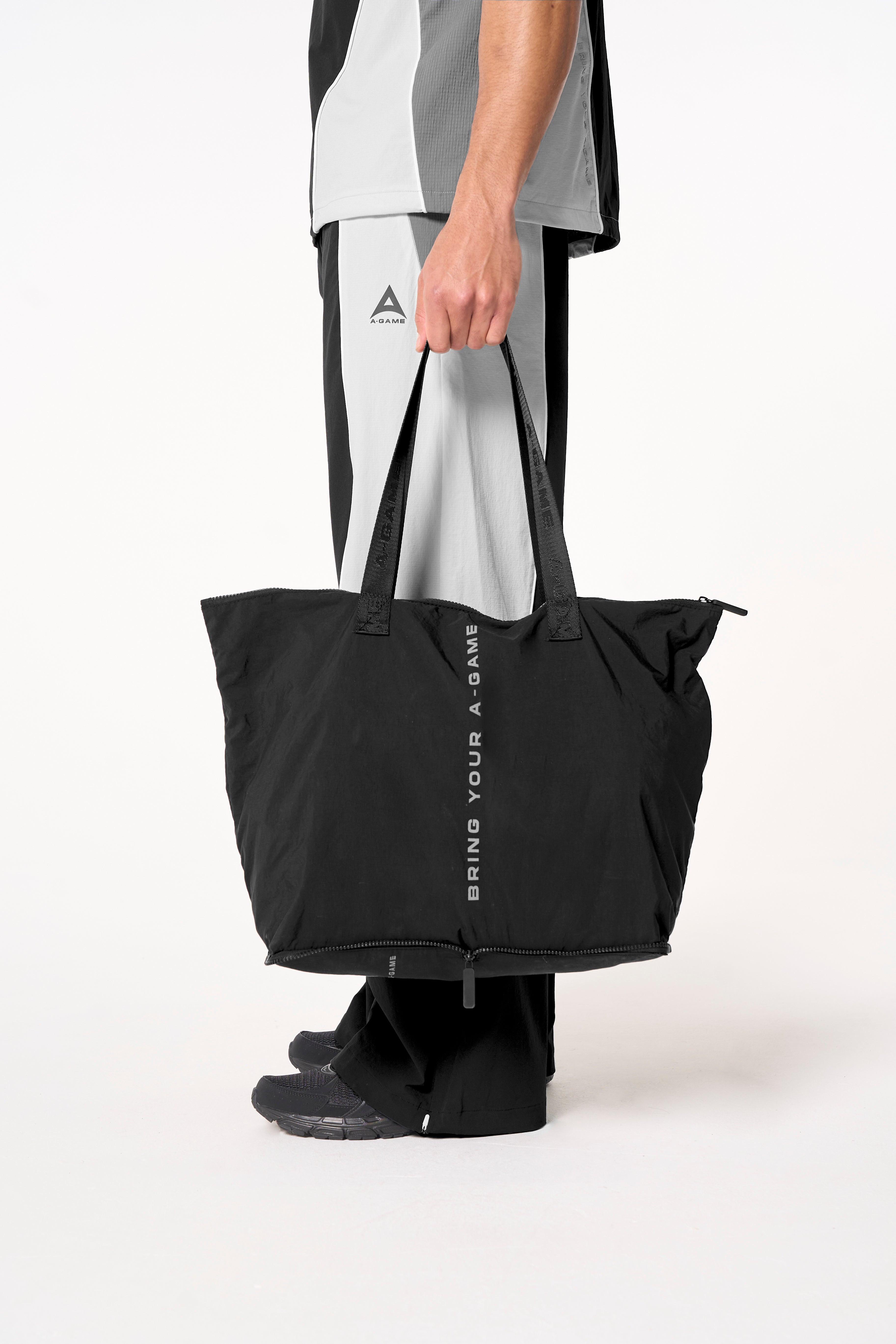 Men's Textured Track Pants - Black / Light Grey