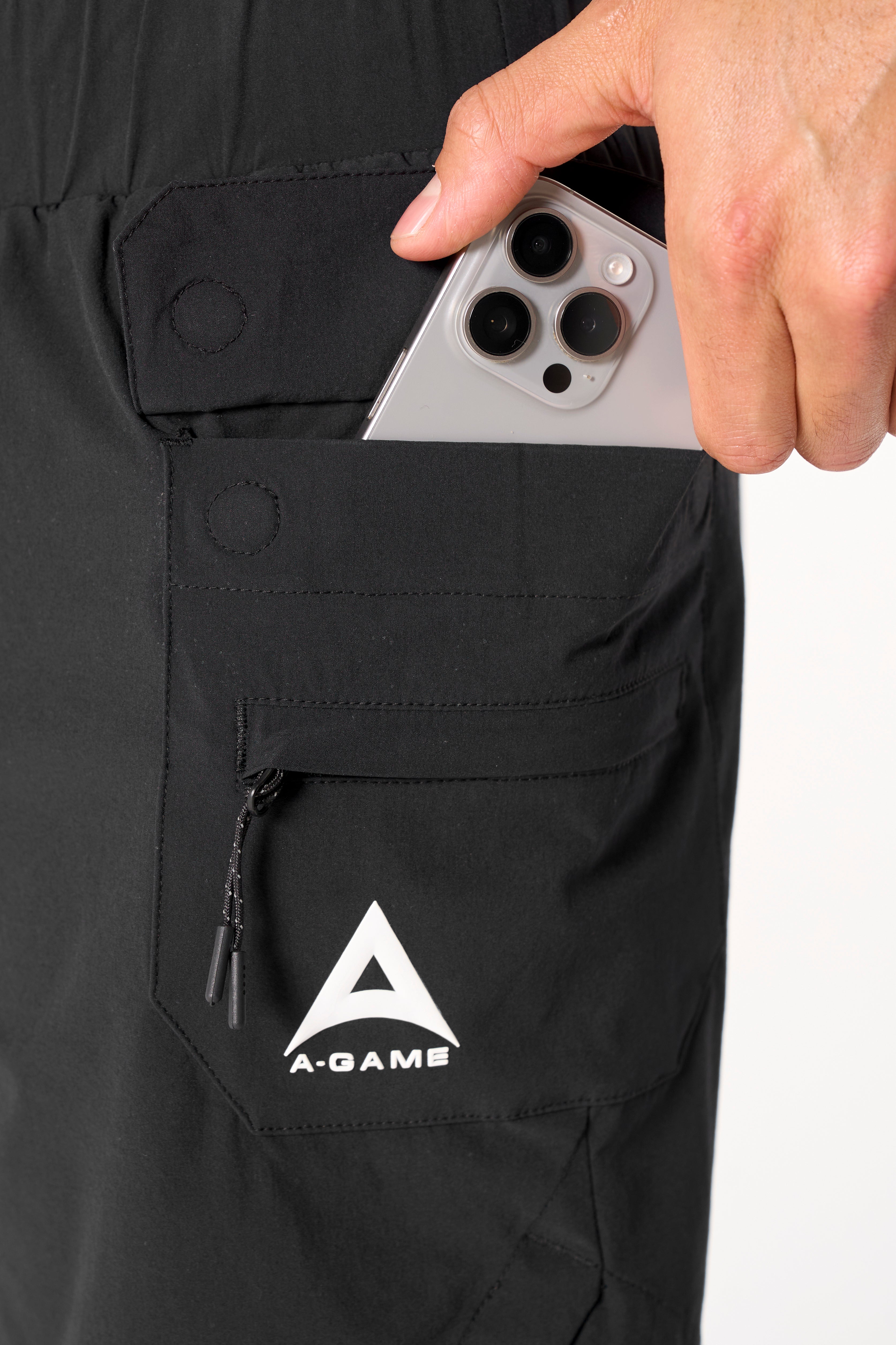 Men's 2-in-1 Cargo Shorts - Black