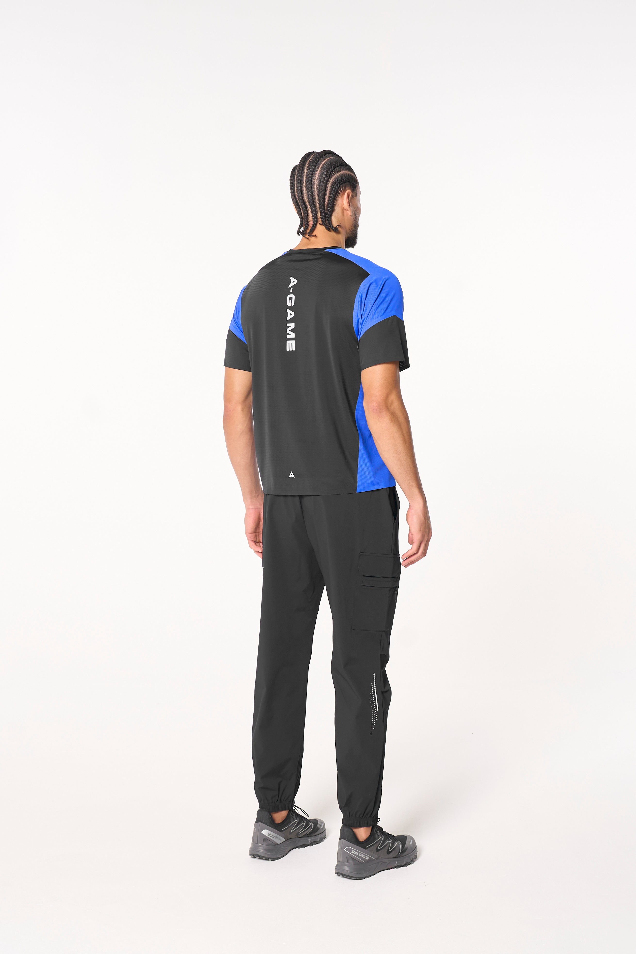 Men's Cargo Zip Pants - Black / Cobalt Blue