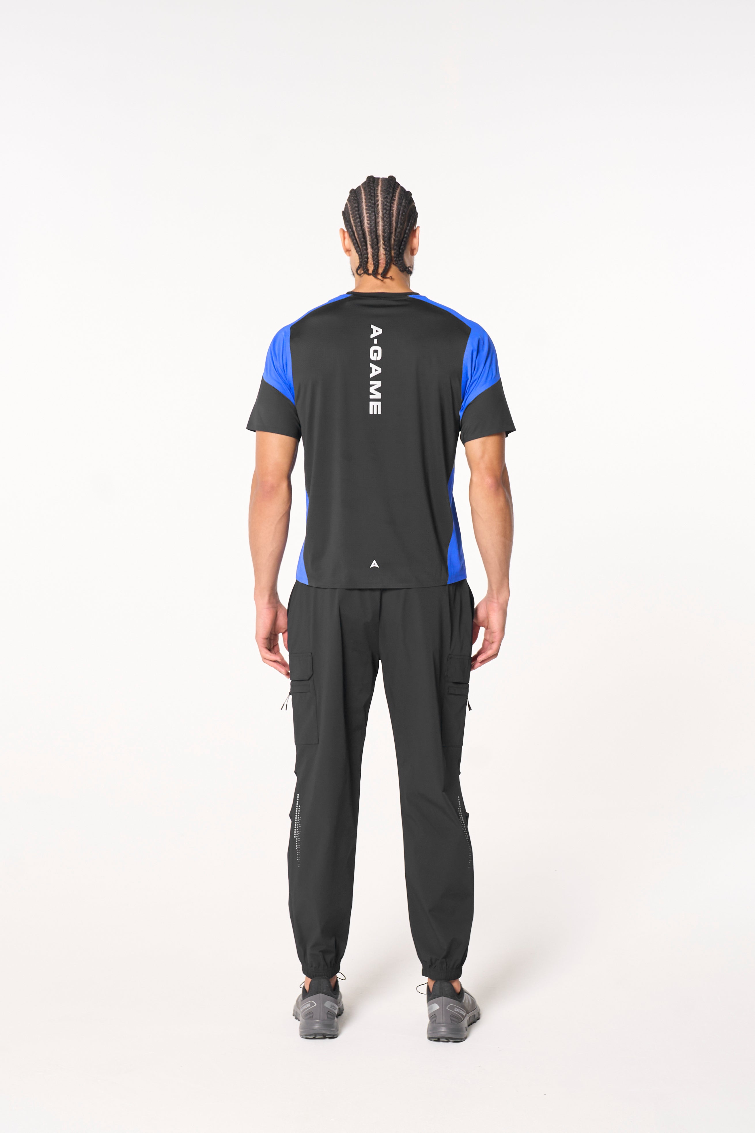 Men's Mesh T-Shirt - Black / Cobalt Blue