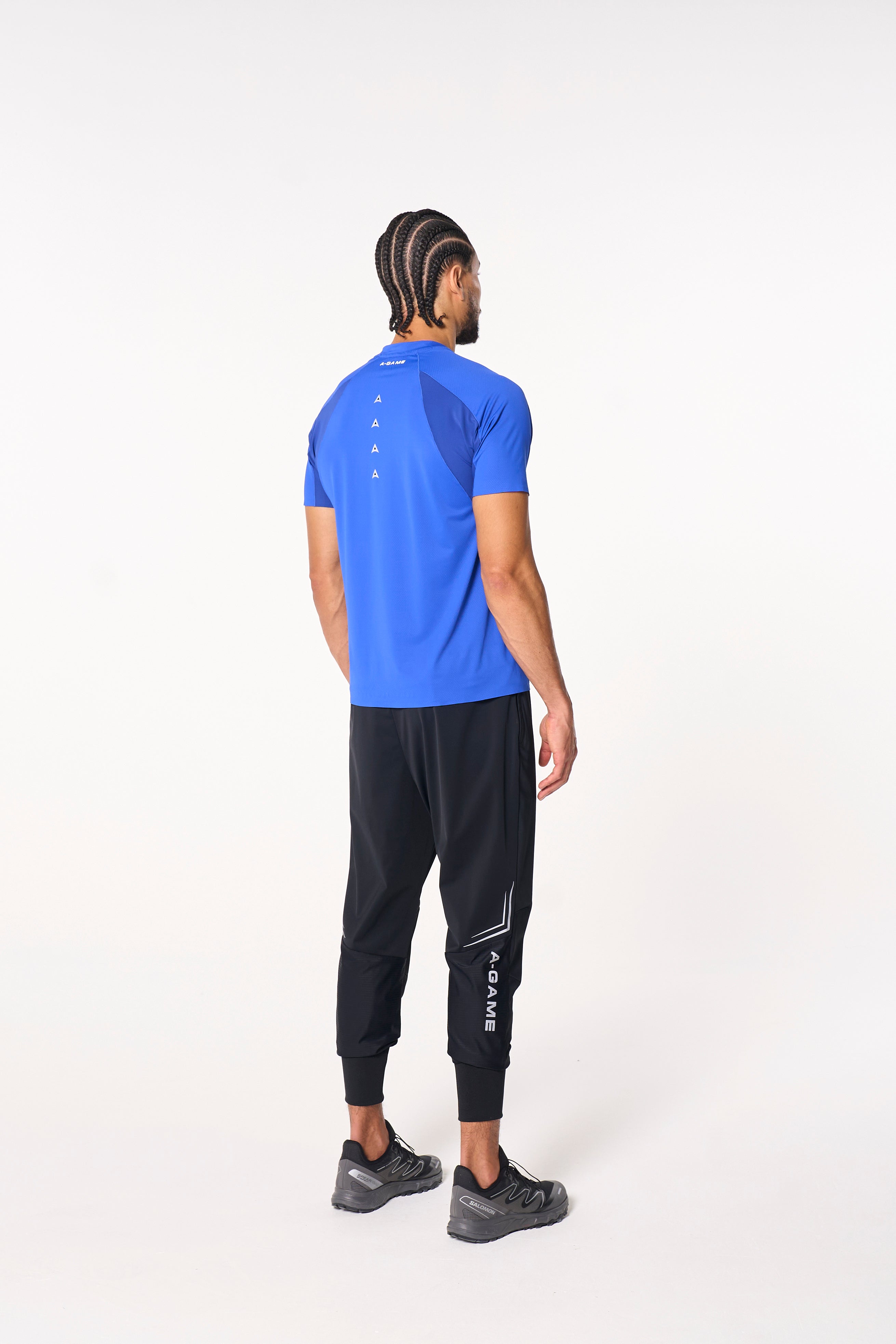 Men's Cuffed Training Pants - Black / Cobalt Blue