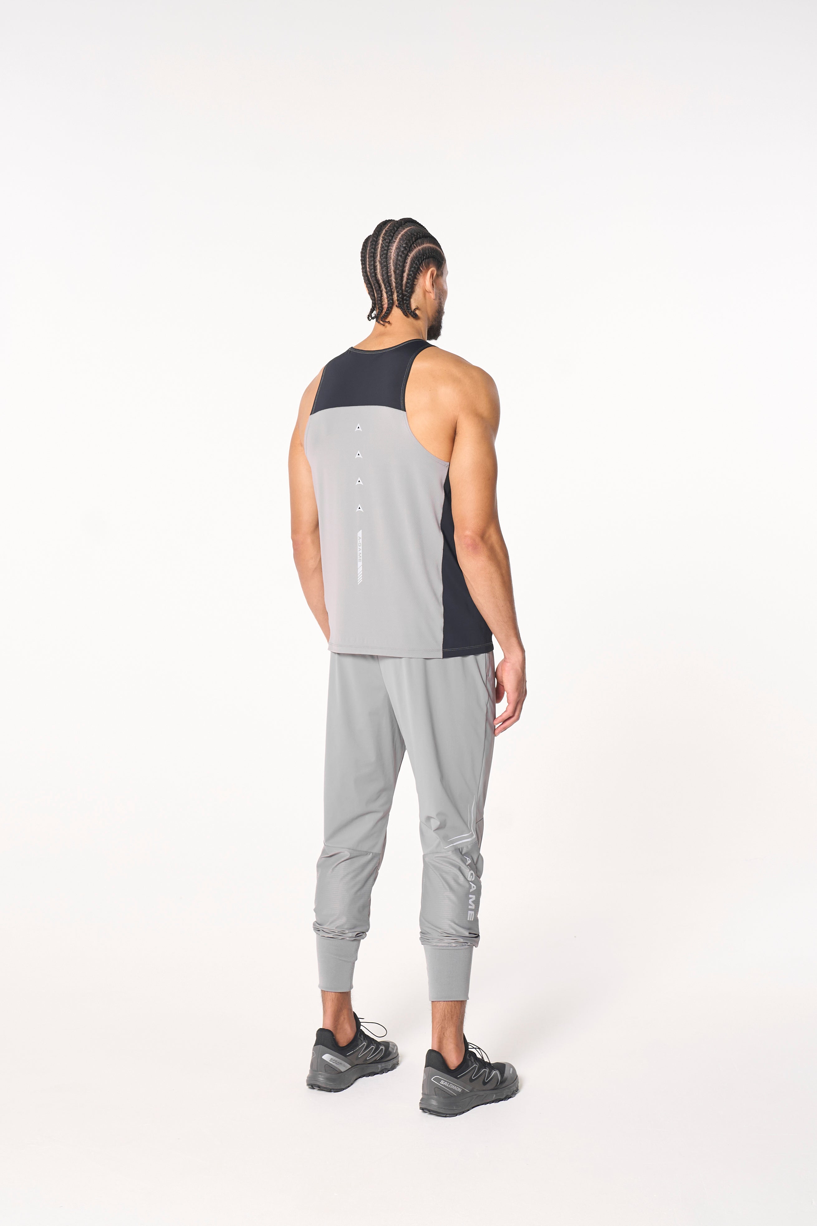 Men's Cuffed Training Pants - Grey / Black