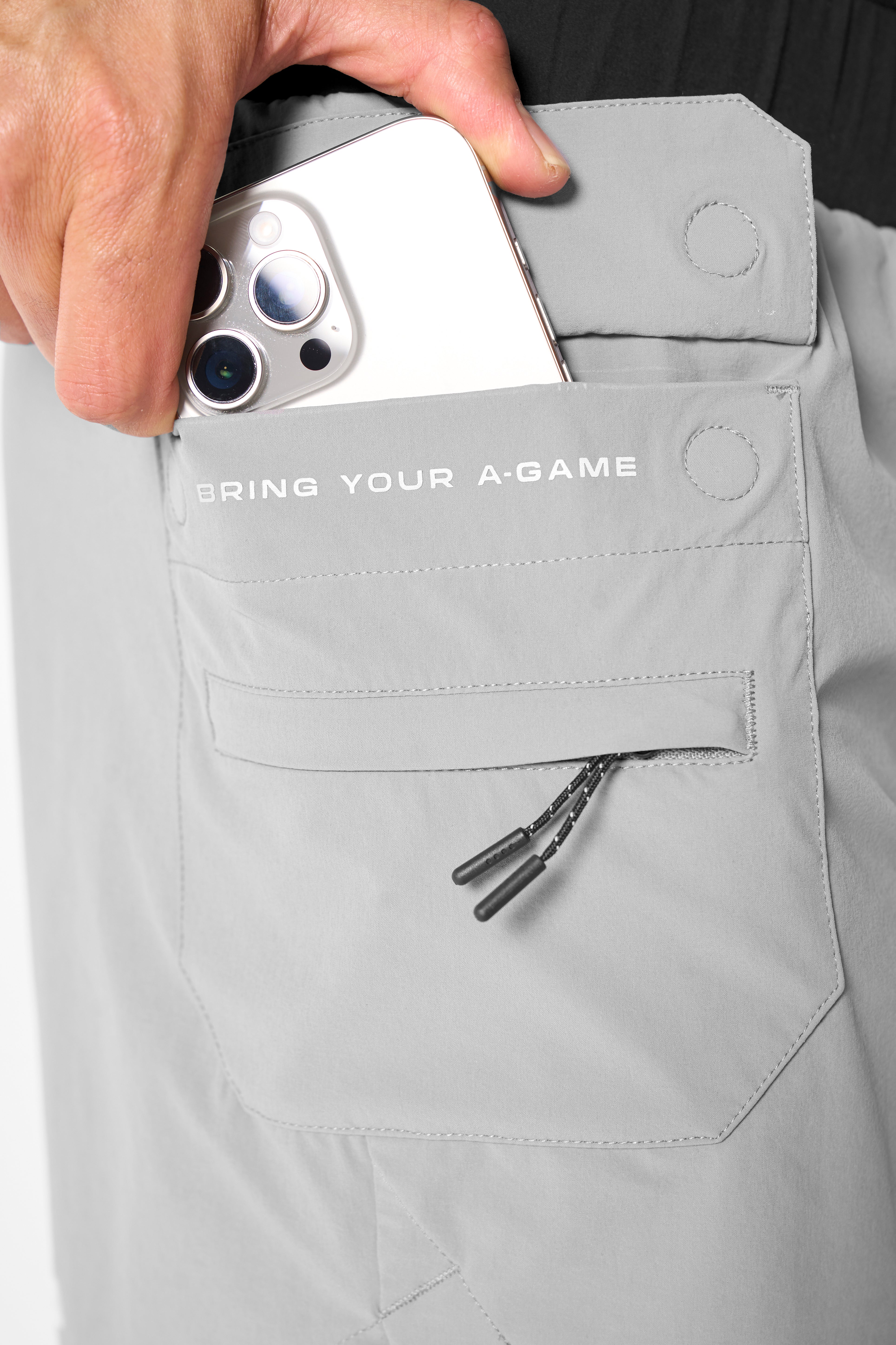 Men's 2-in-1 Cargo Shorts - Grey / Black