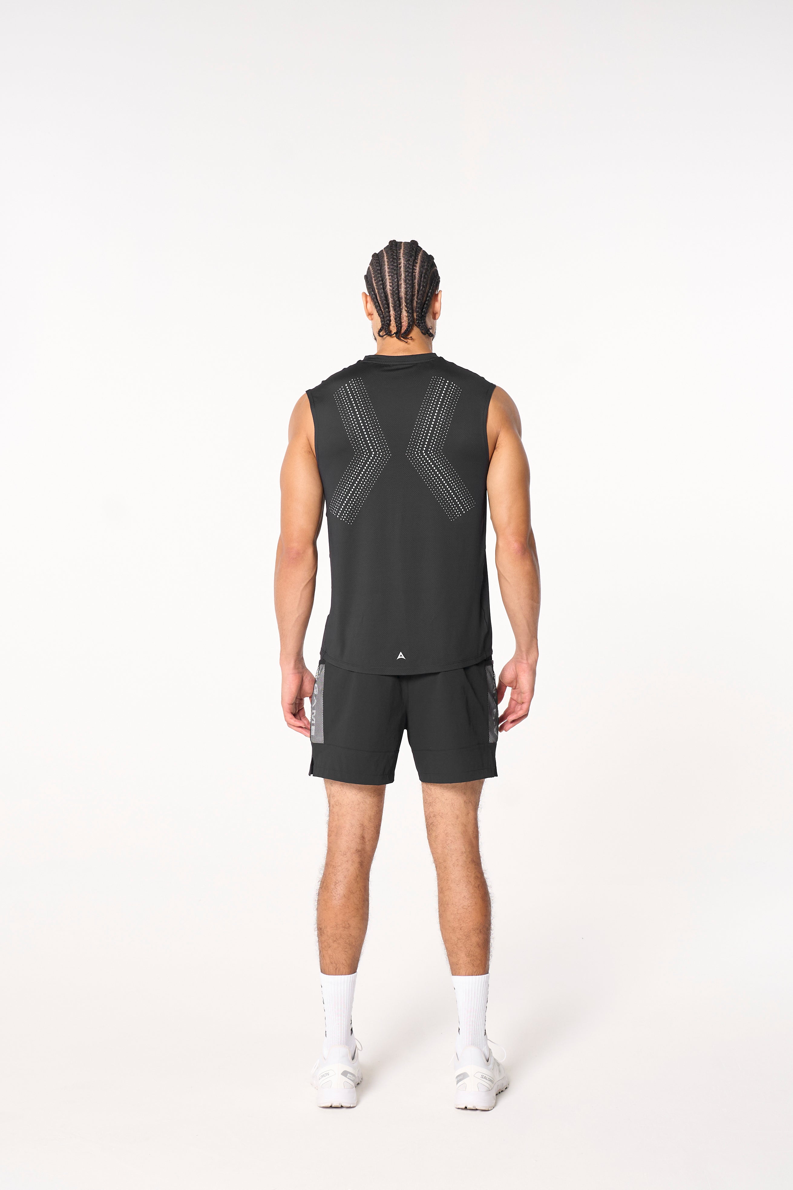 Men's Colour Block Training Shorts - Black / Grey