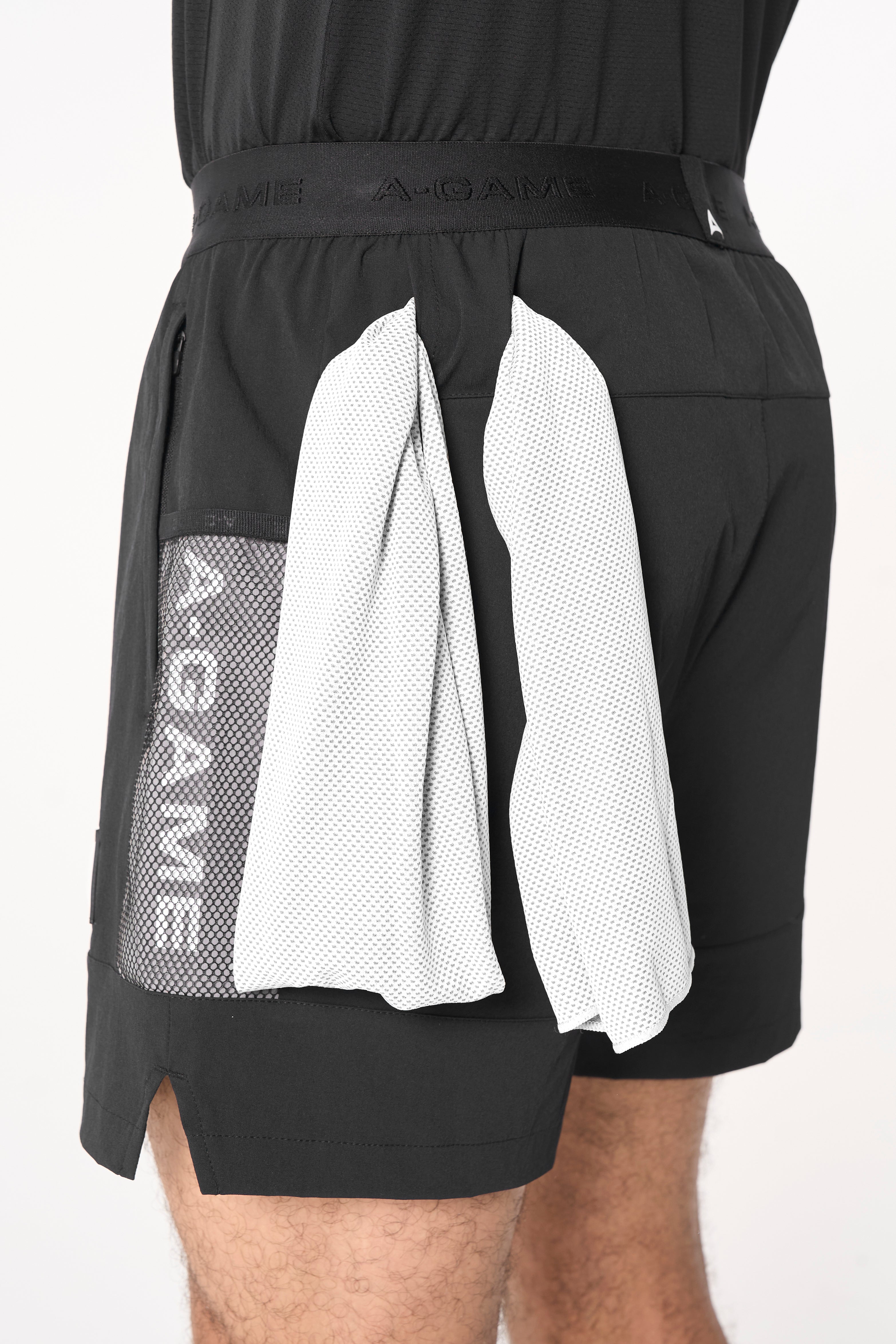 Men's Colour Block Training Shorts - Black / Grey