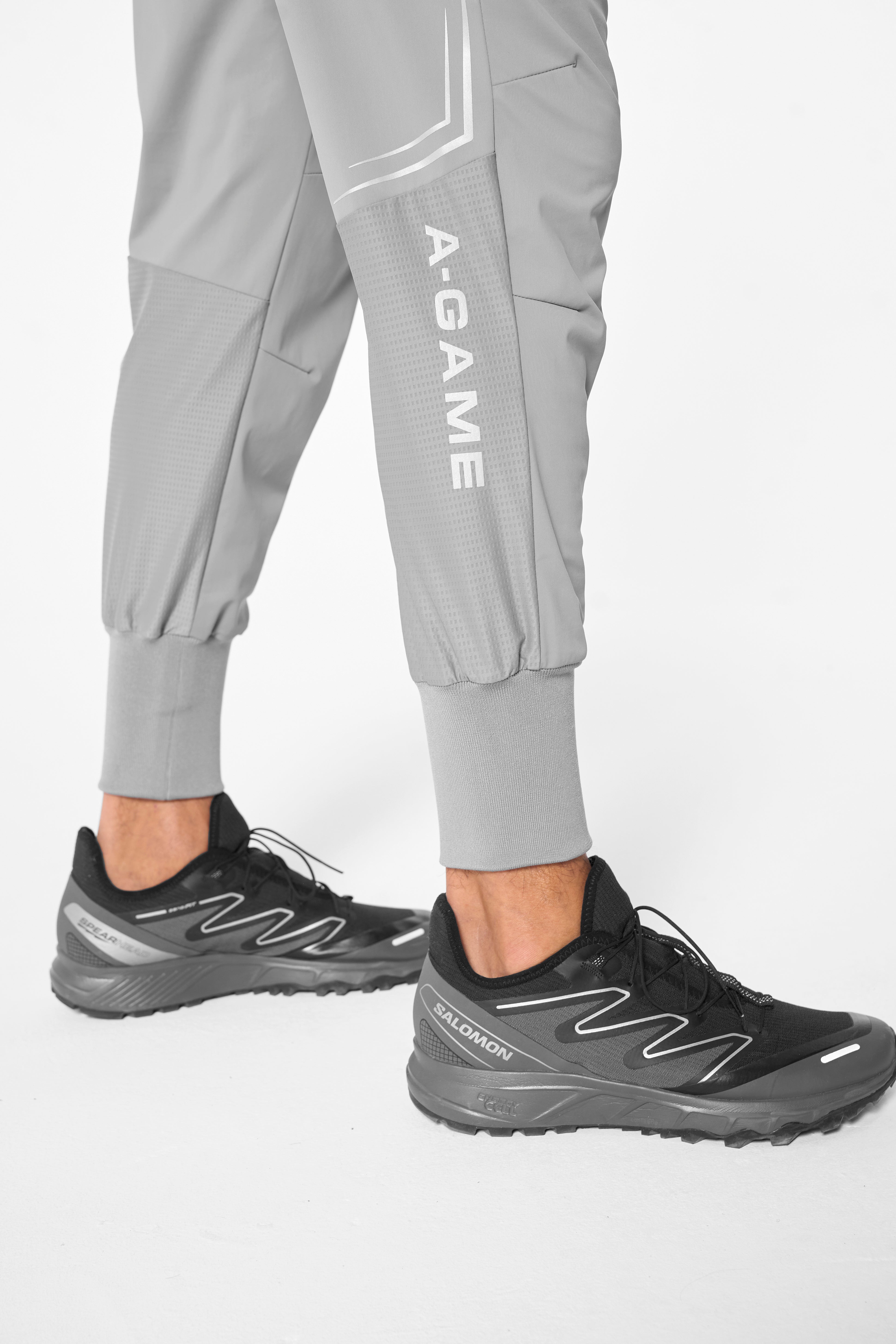 Men's Cuffed Training Pants - Grey / Black