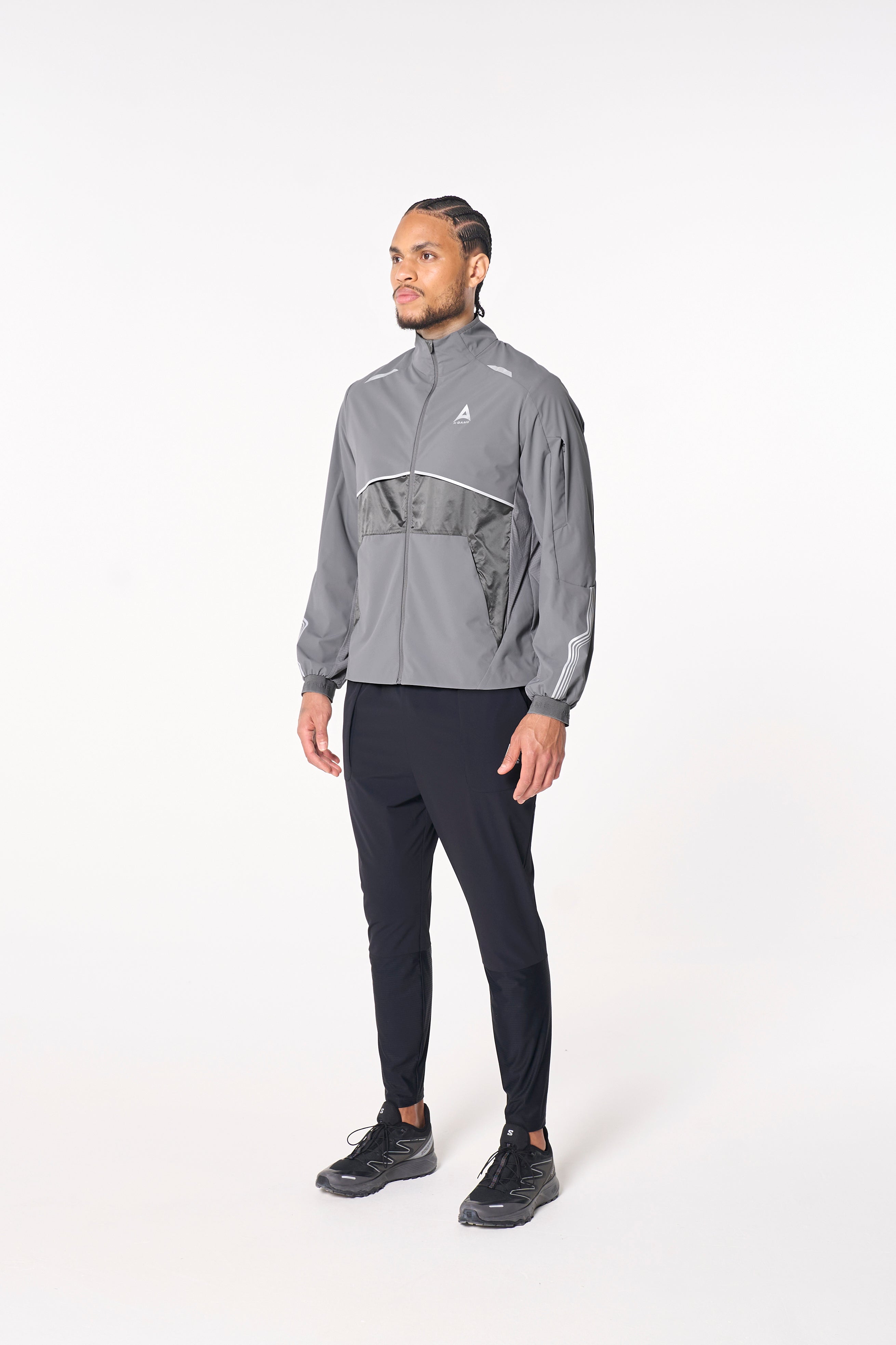 MENS LIGHTWEIGHT WINDBREAKER JACKET - DK GREY