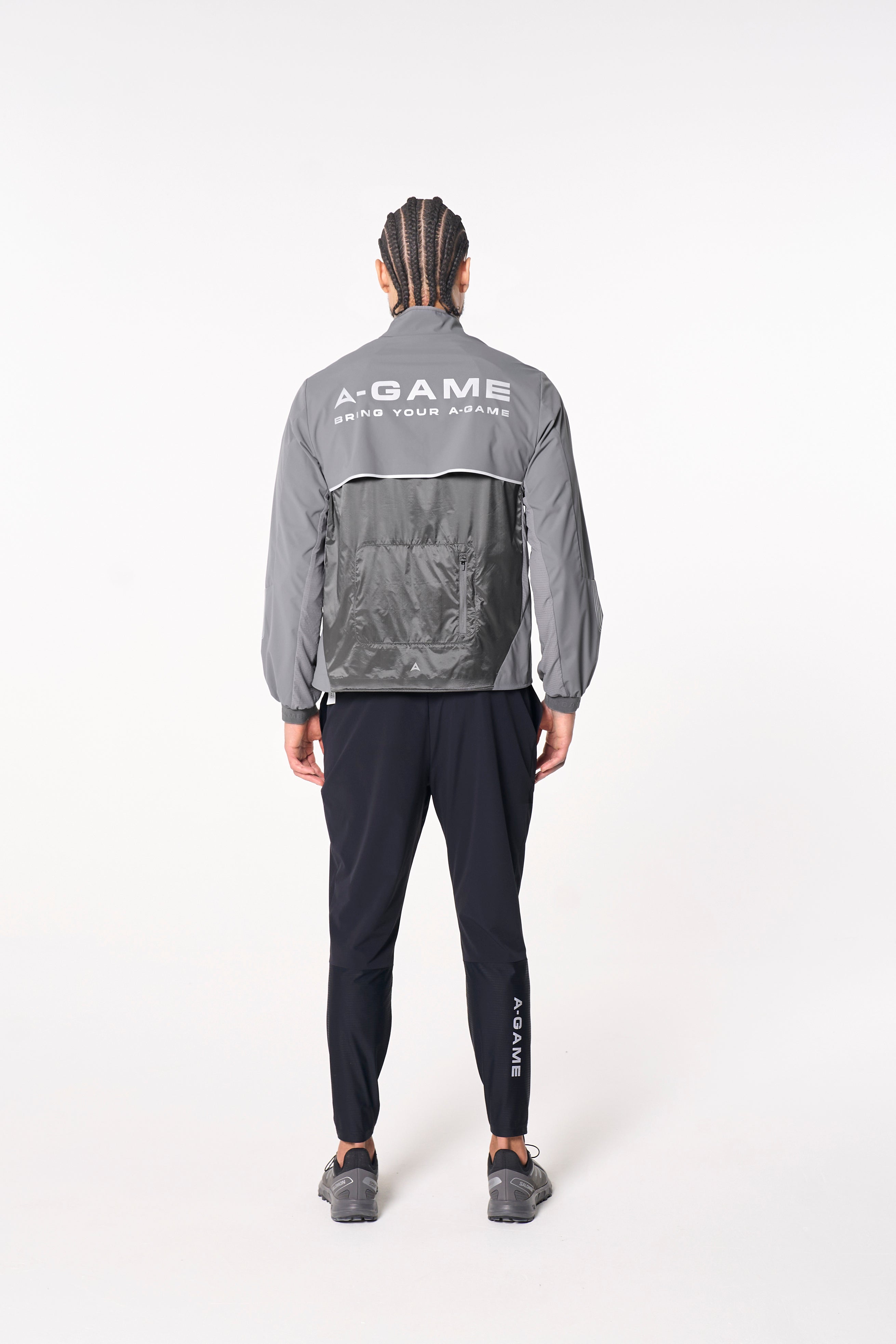 MENS LIGHTWEIGHT WINDBREAKER JACKET - DK GREY