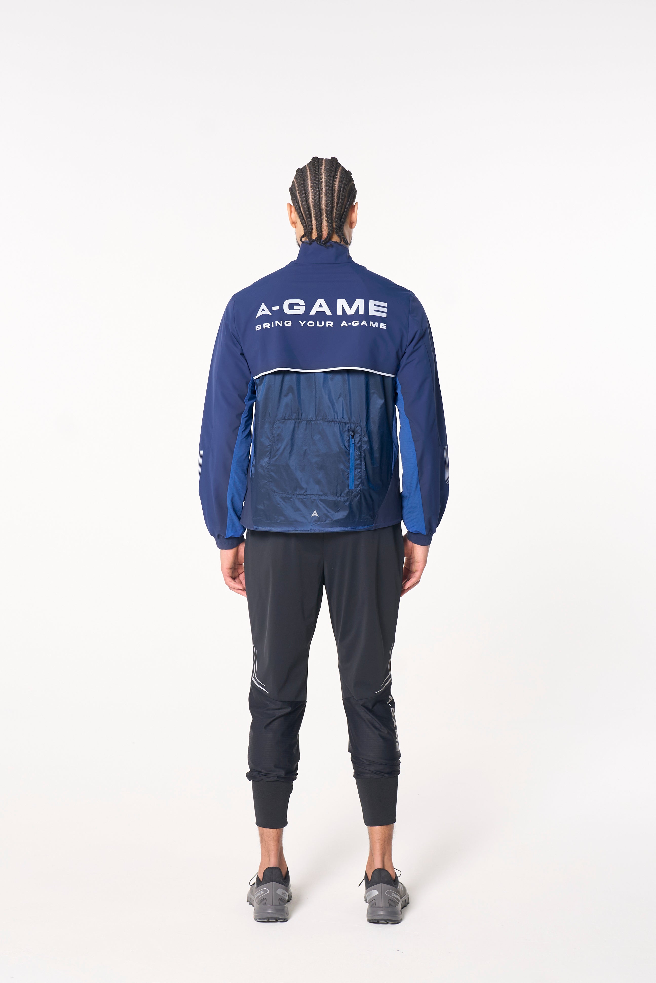 MENS LIGHTWEIGHT WINDBREAKER JACKET - NAVY / COBALT BLUE