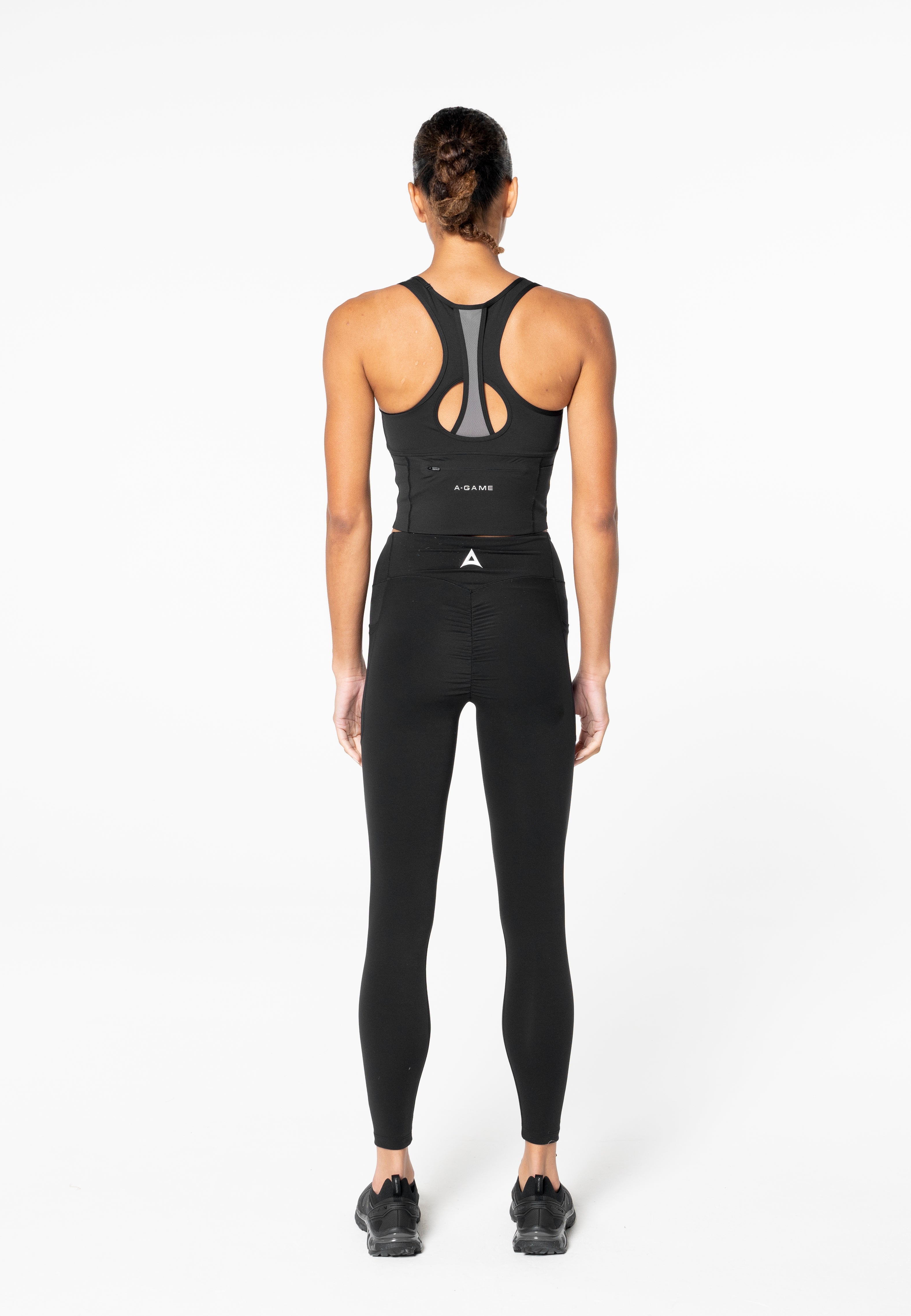 Women's Medium Support Mesh Overlay Sports Bra - Black