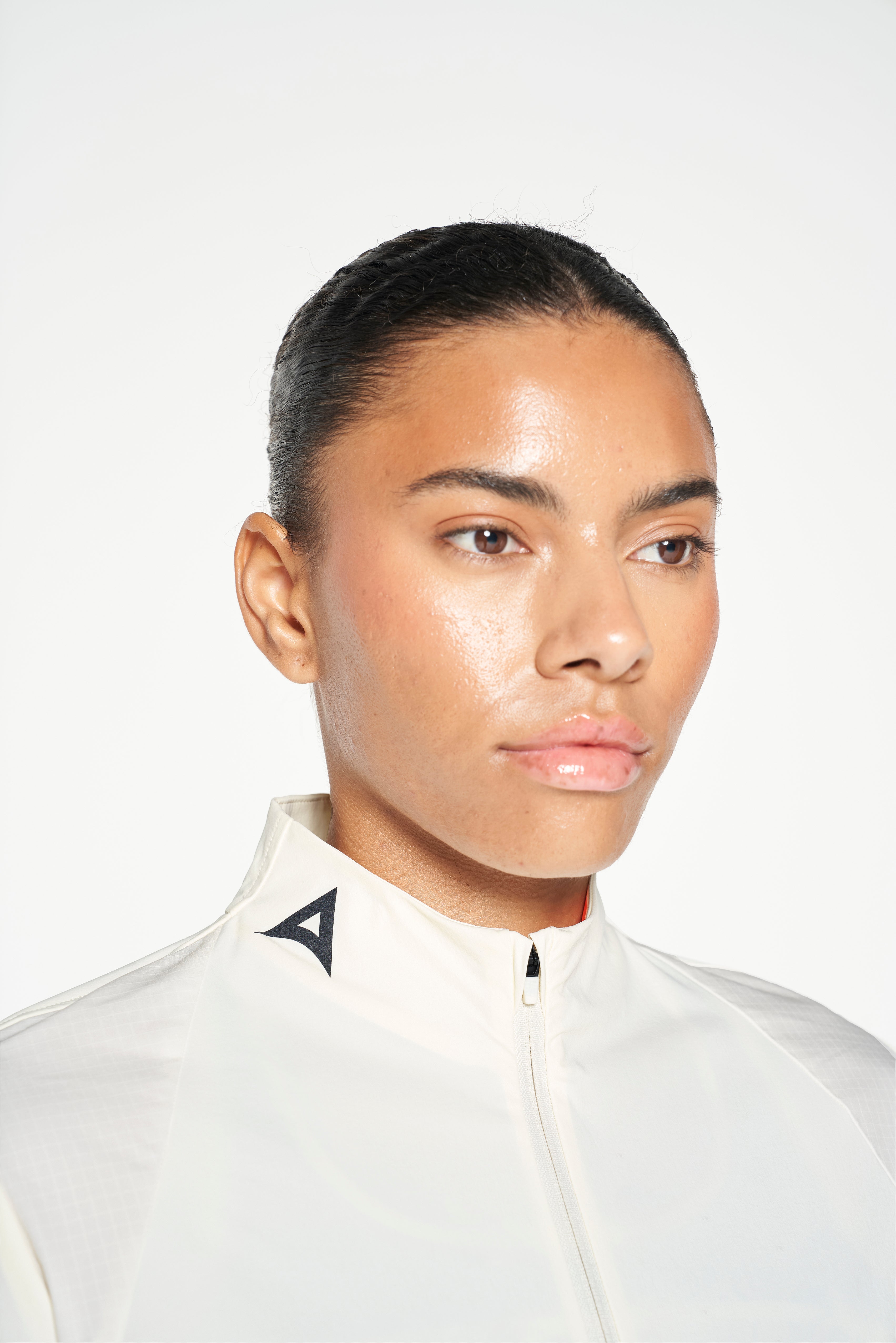 WOMENS HALF ZIP PULL OVER JACKET - ECRU