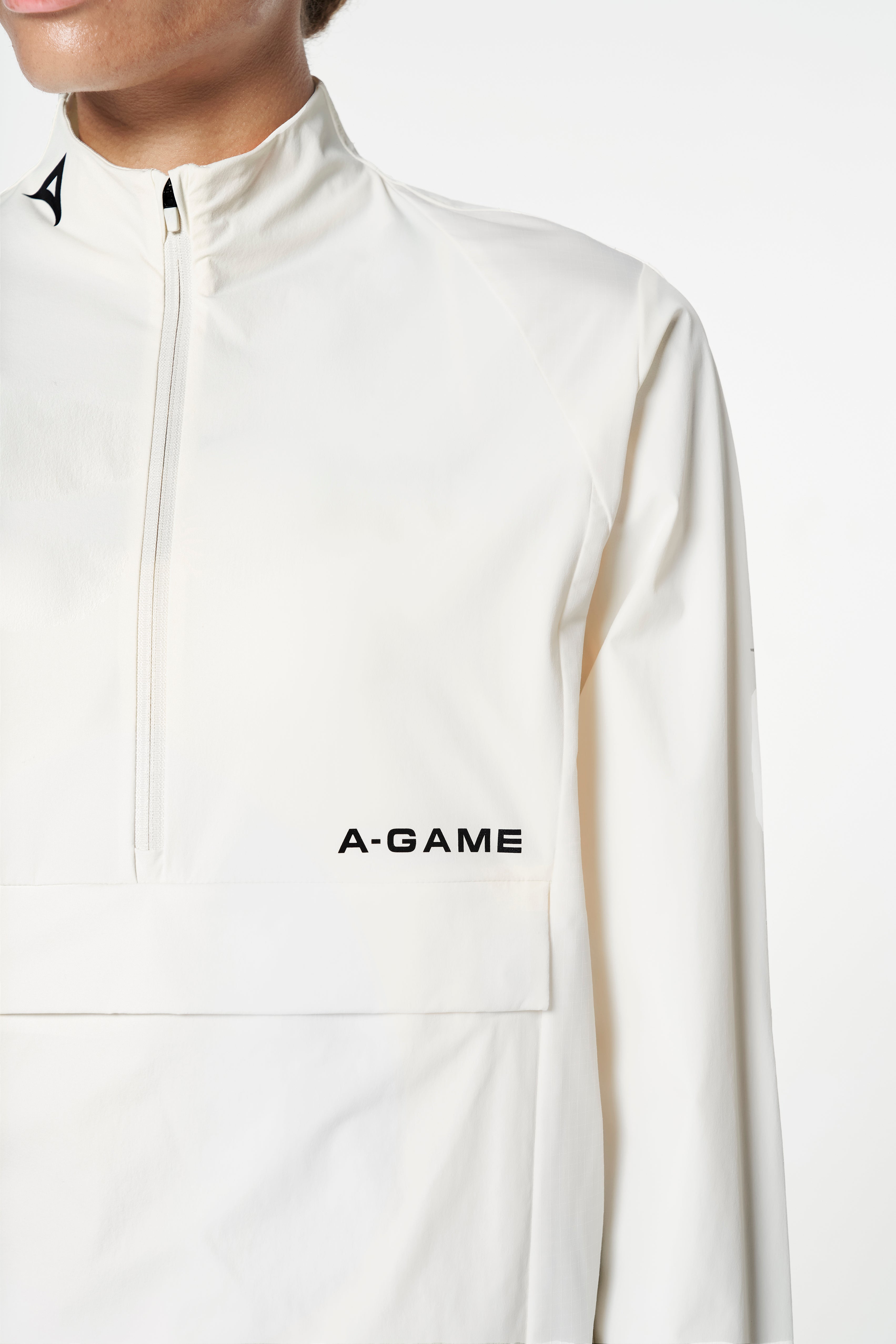 WOMENS HALF ZIP PULL OVER JACKET - ECRU