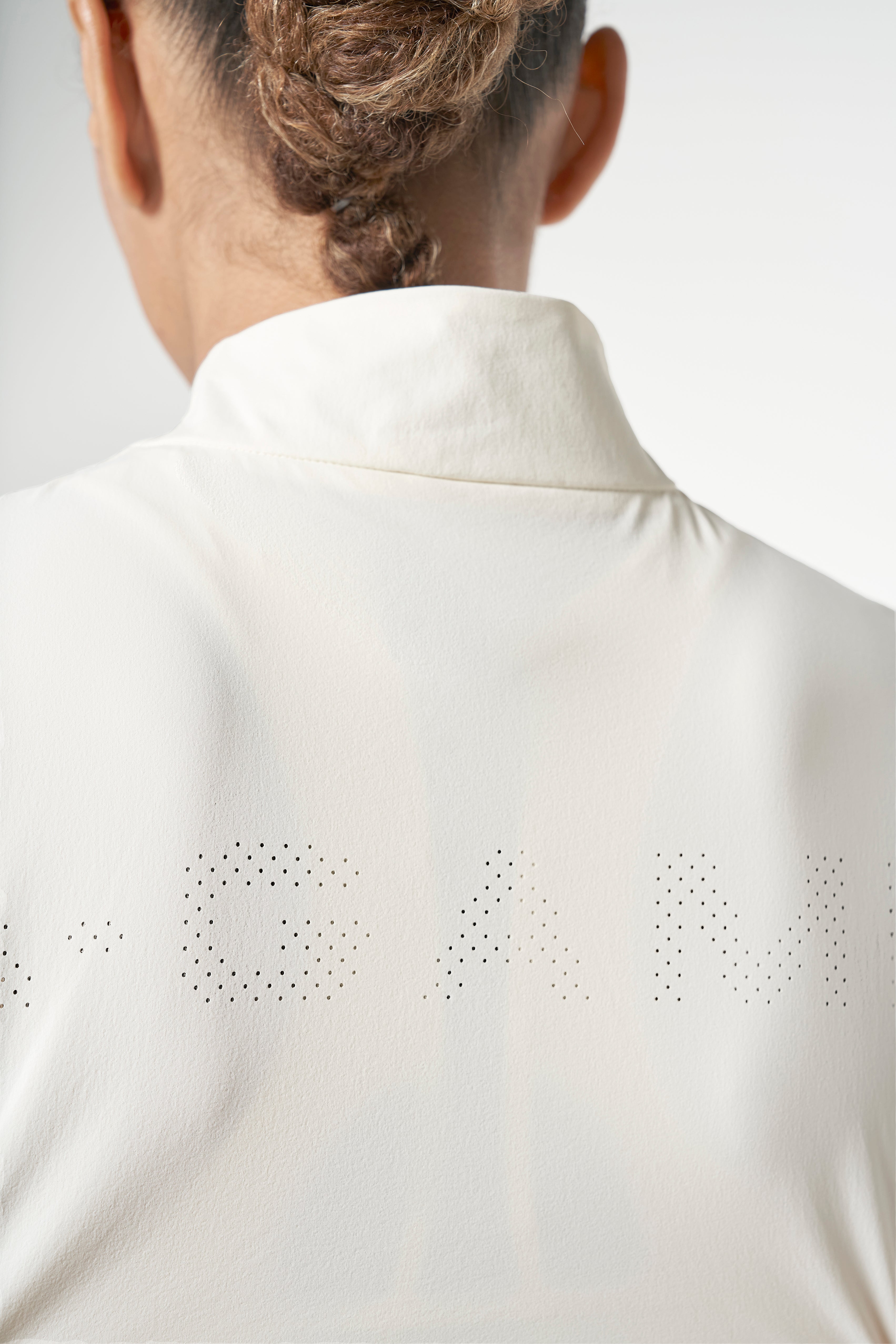 WOMENS HALF ZIP PULL OVER JACKET - ECRU