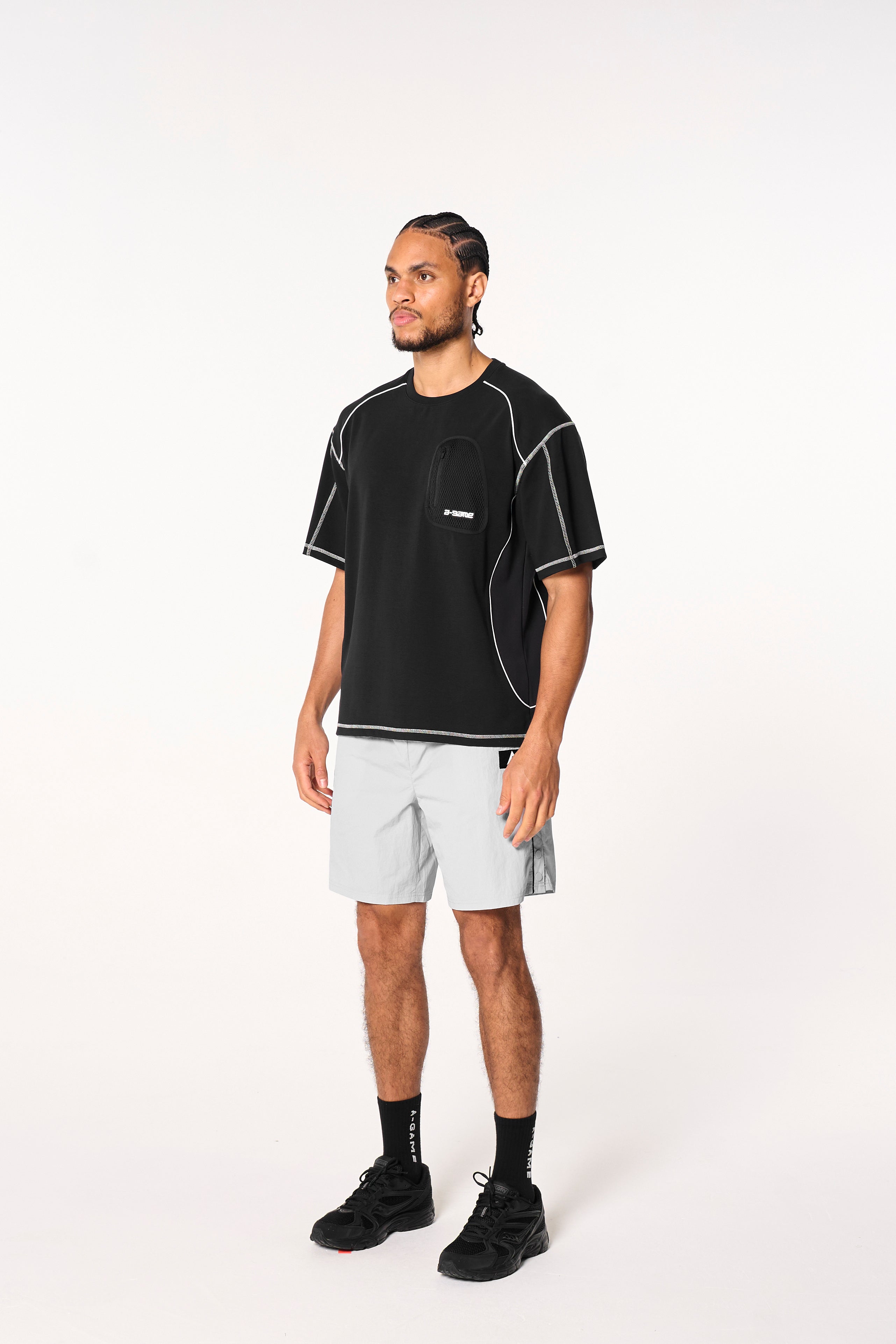 Men's Seam Detail Tech T-Shirt - Black