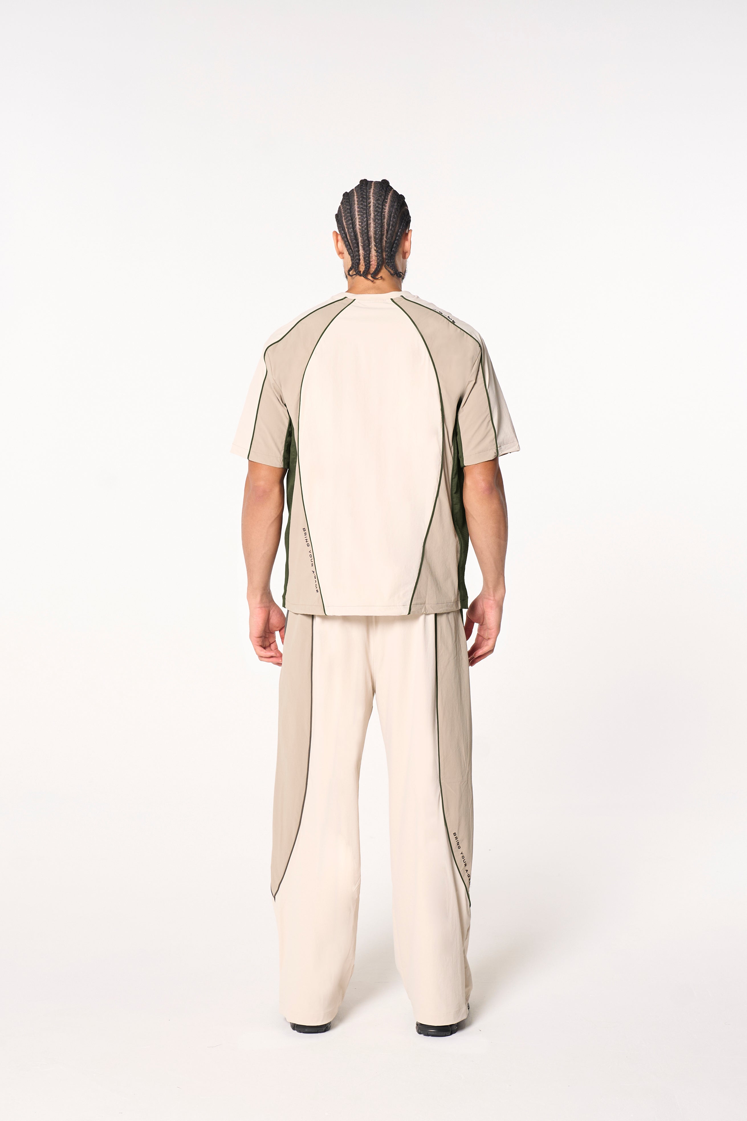 Men's Textured T-Shirt - Beige / Mid Brown