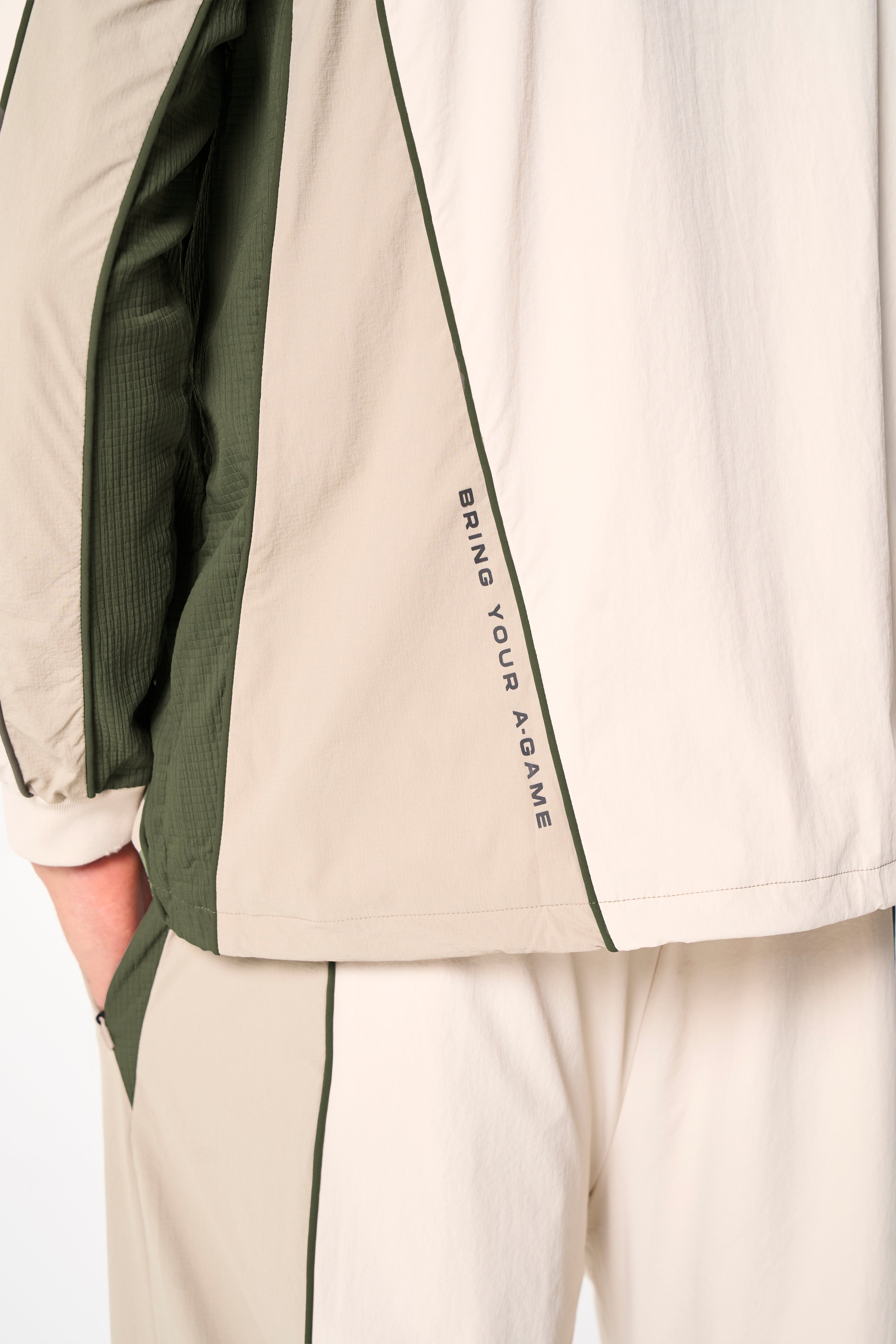 Men's Textured Sweatshirt - Beige / Mid Brown