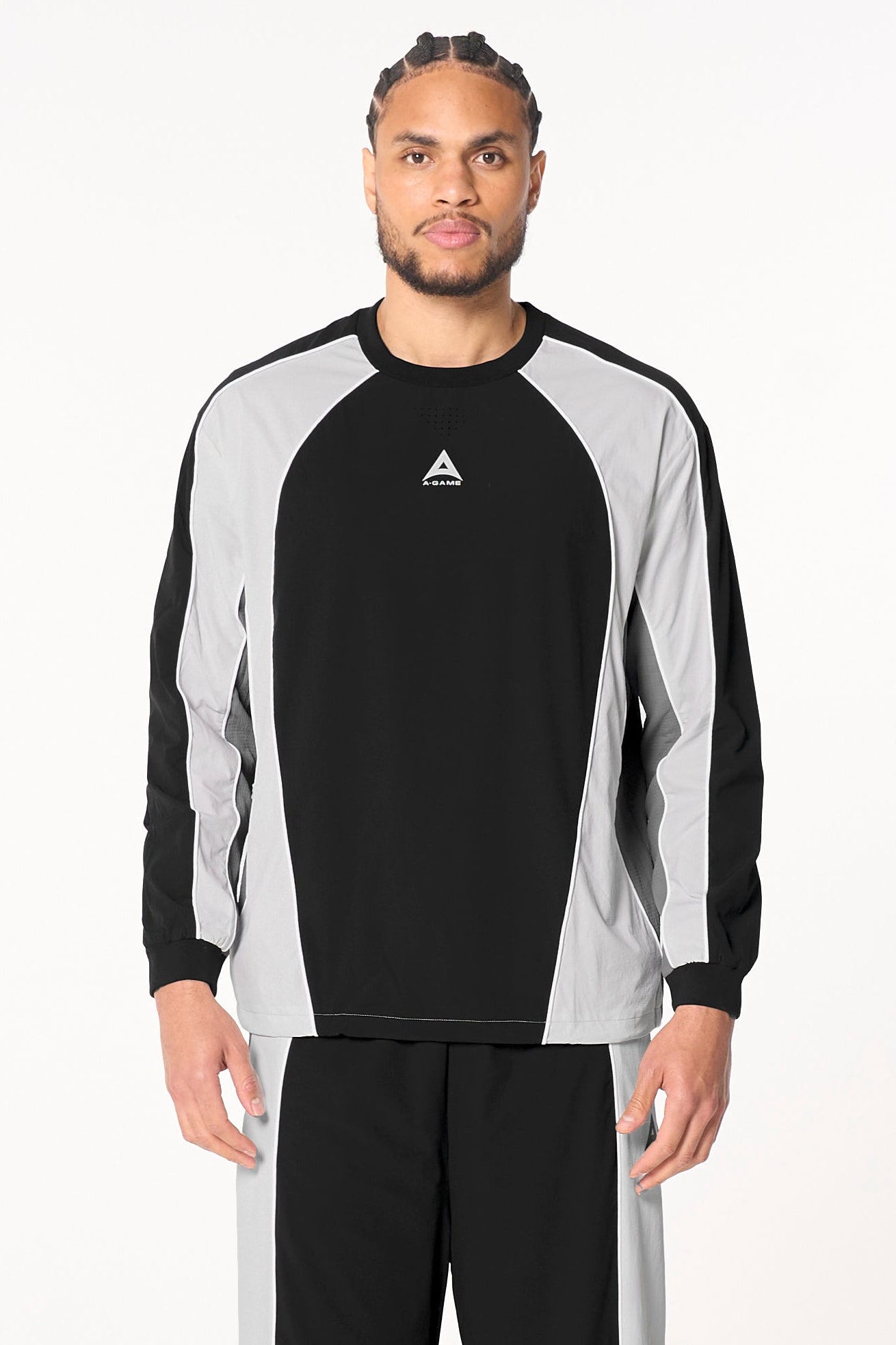 Men's Textured Sweatshirt - Black / Light Grey