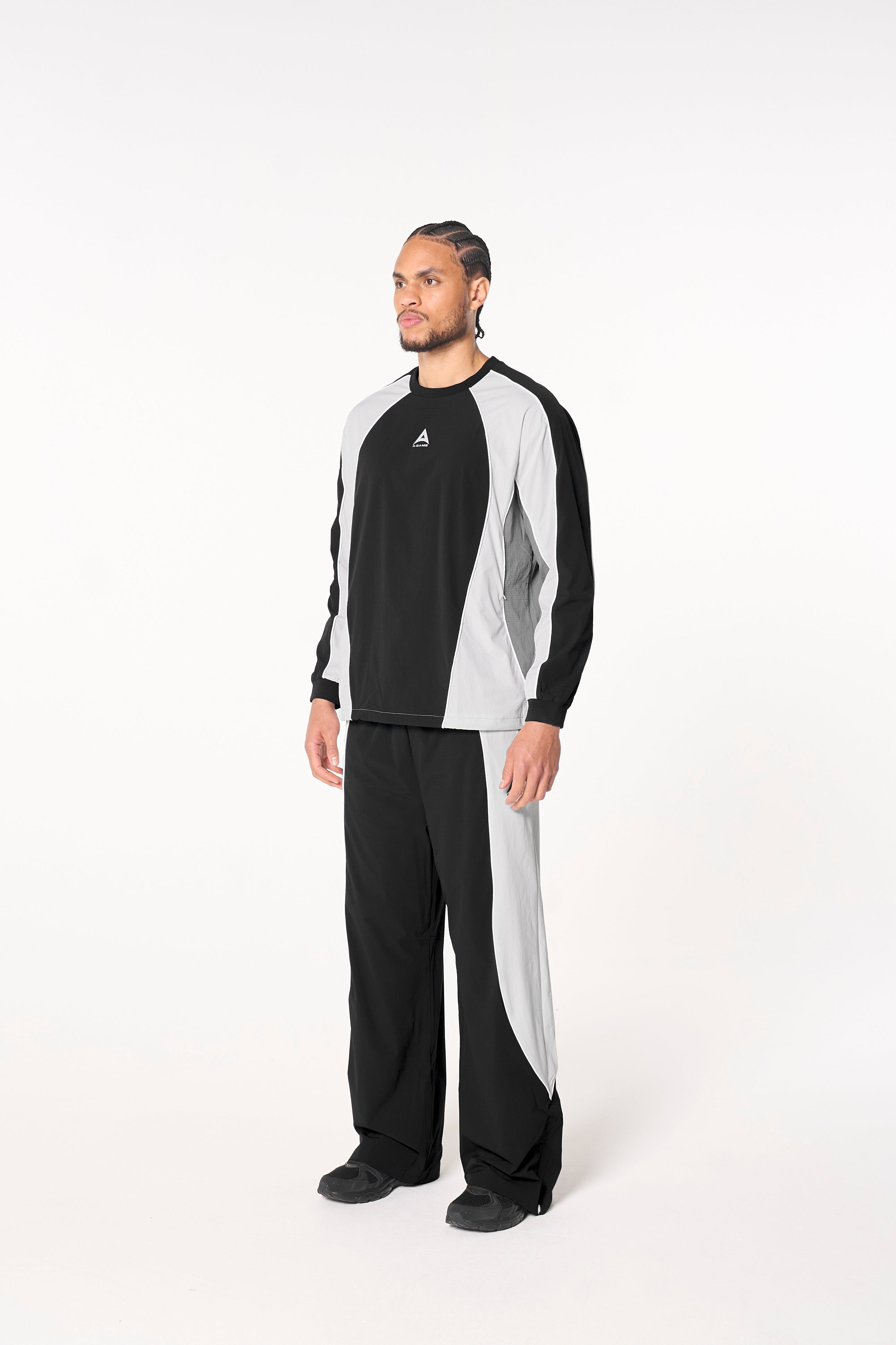 Men's Textured Sweatshirt - Black / Light Grey