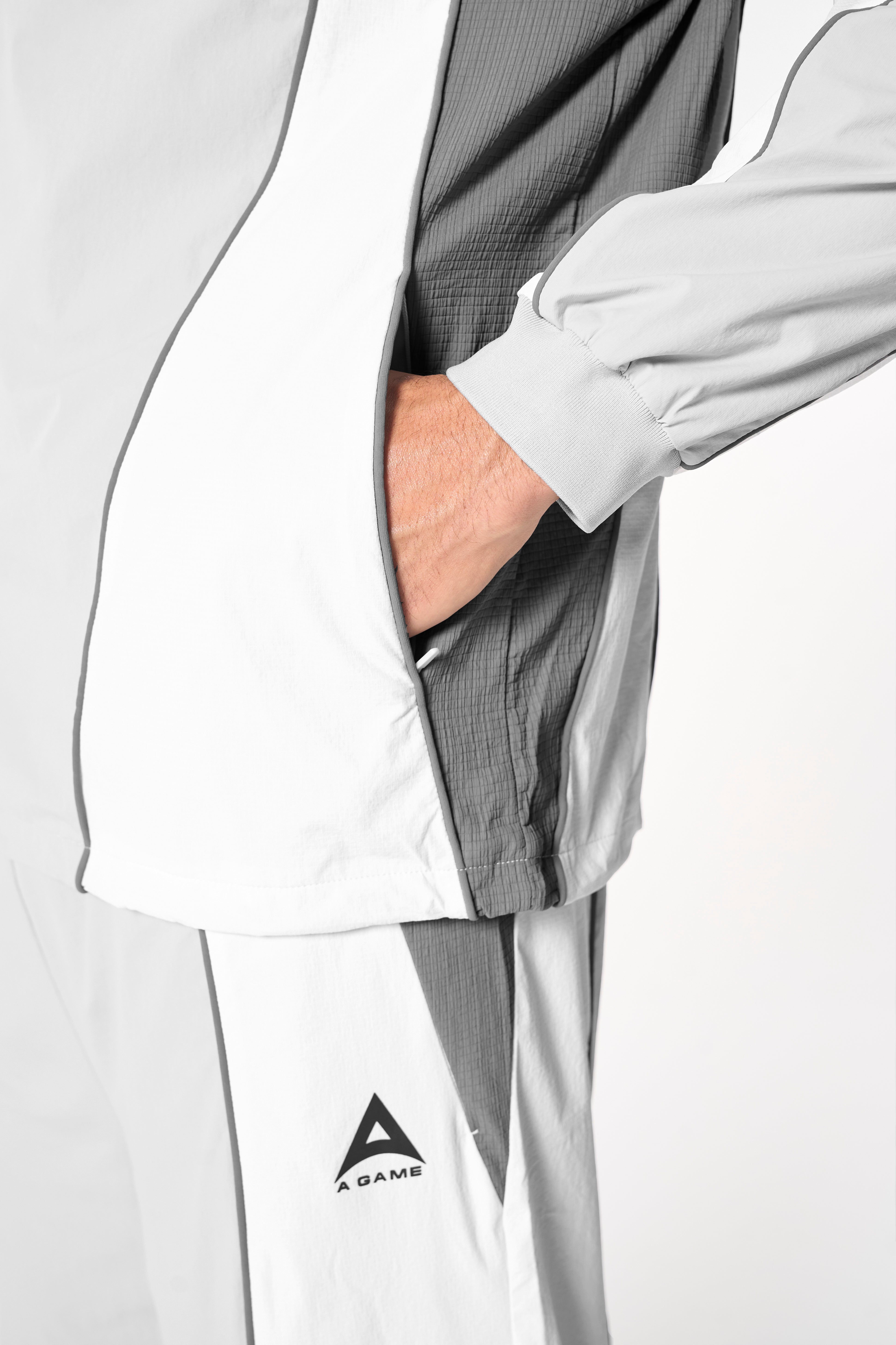 Men's Textured Sweatshirt - Grey / White