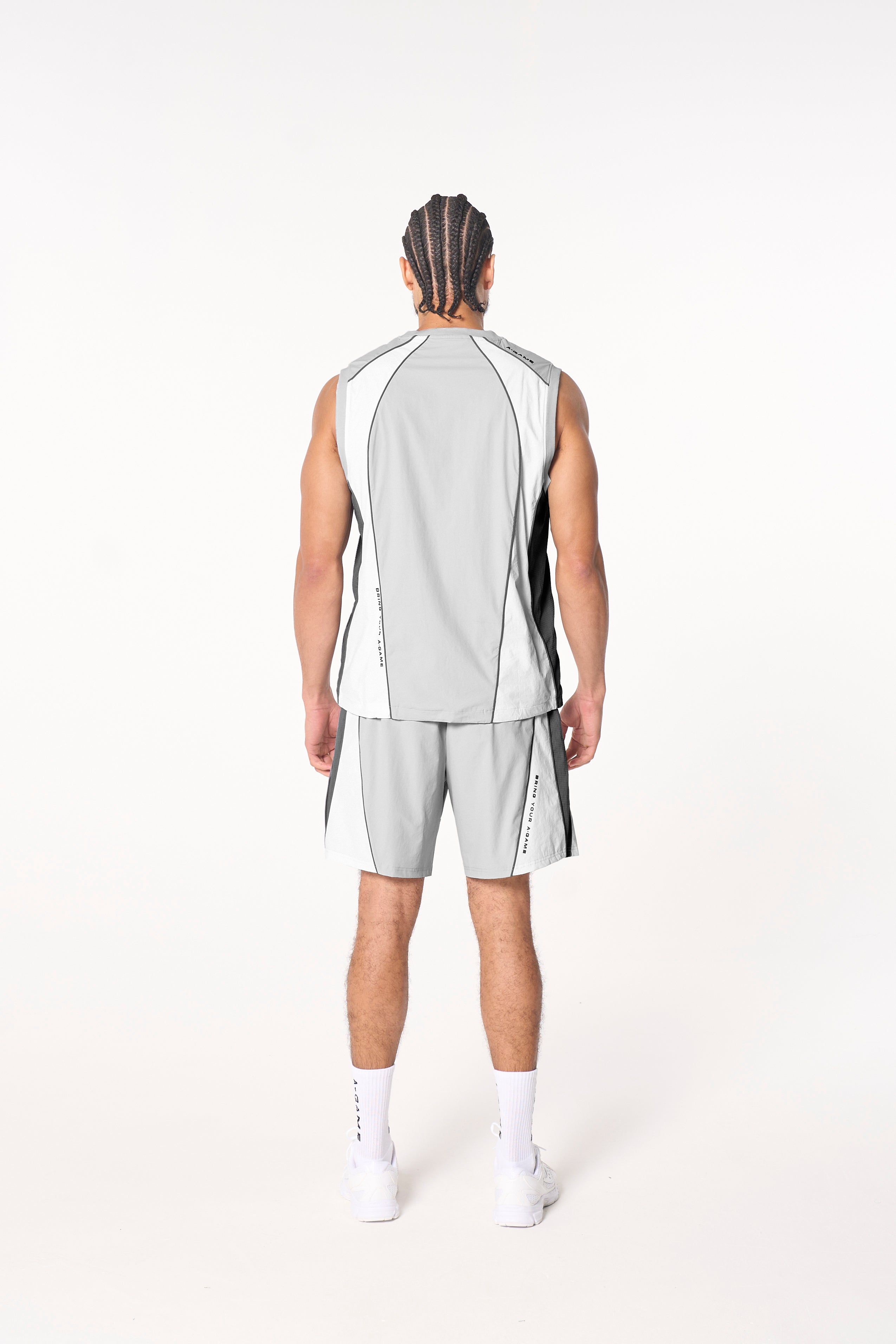 Men's Textured Vest - Grey / White