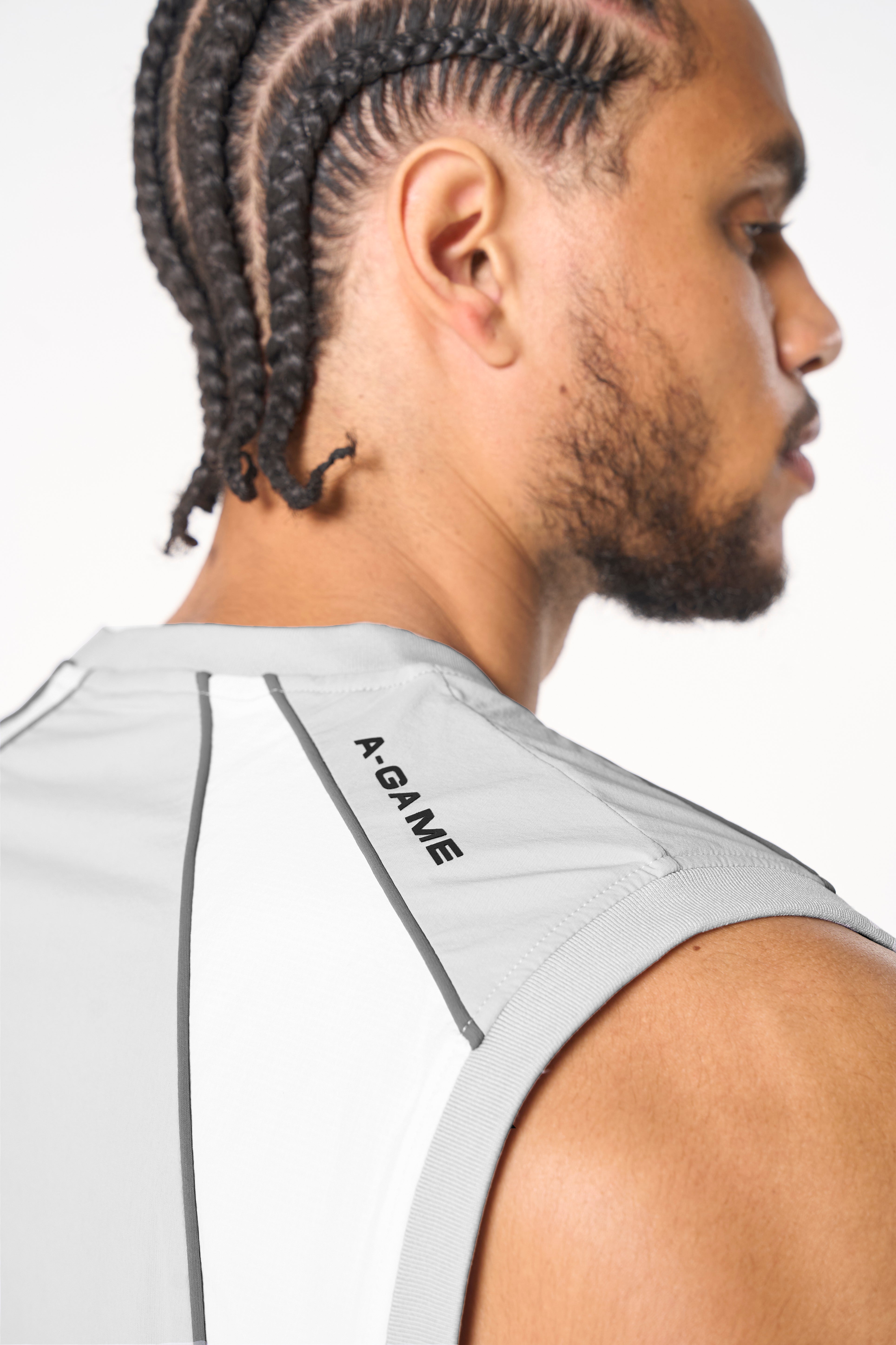 Men's Textured Vest - Grey / White