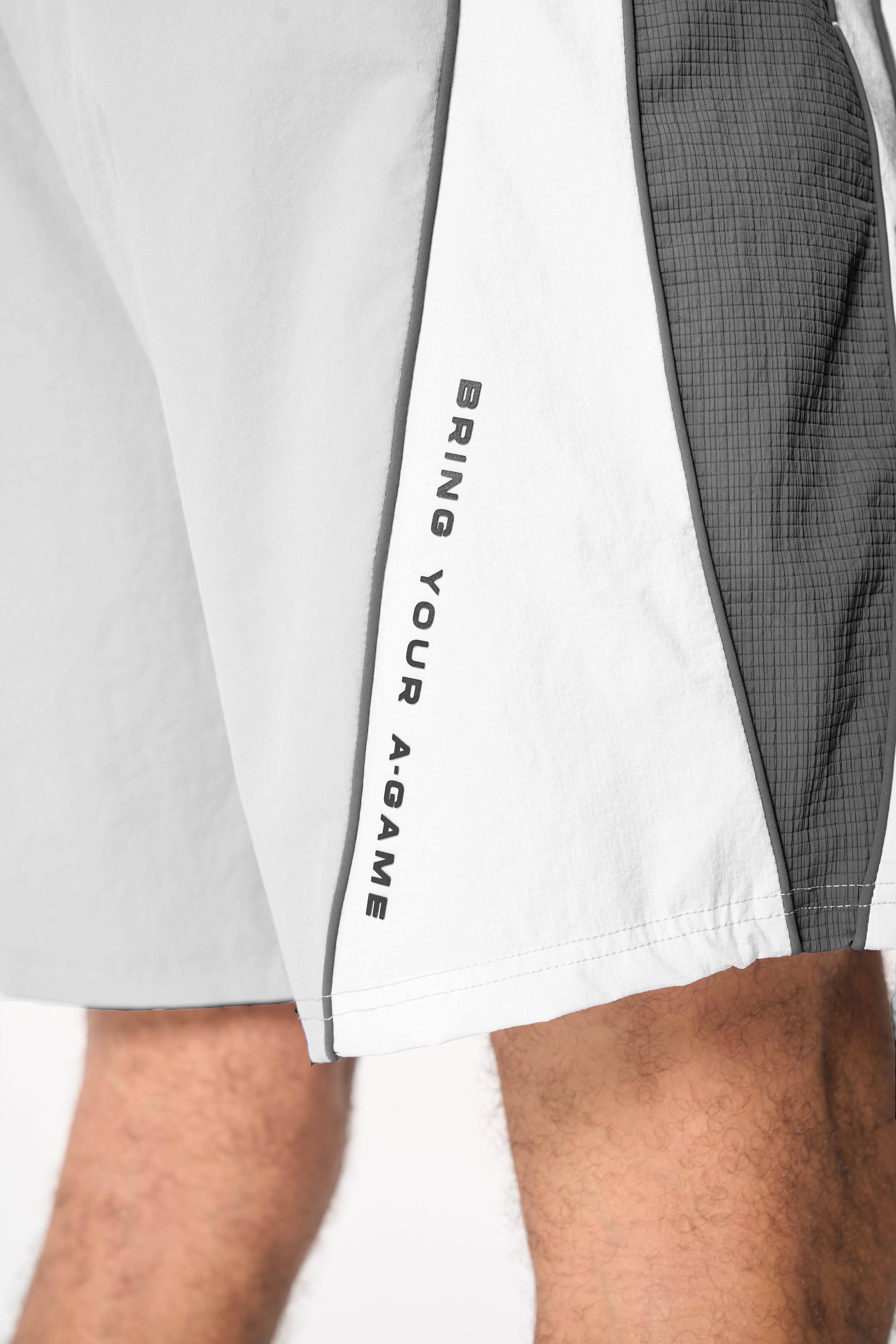 Men's Textured Shorts - Grey / White