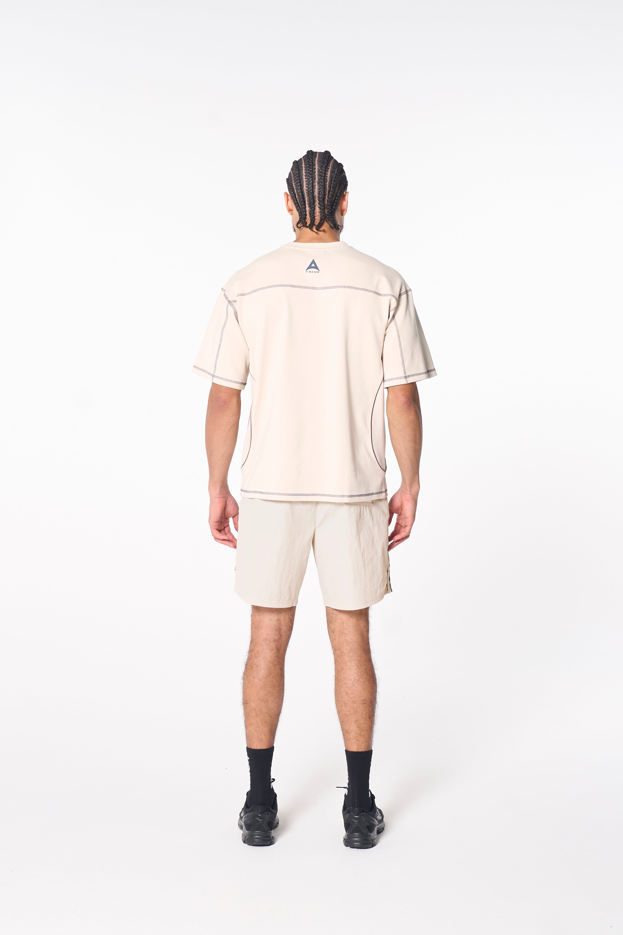 Men's Seam Detail Tech T-Shirt - Beige