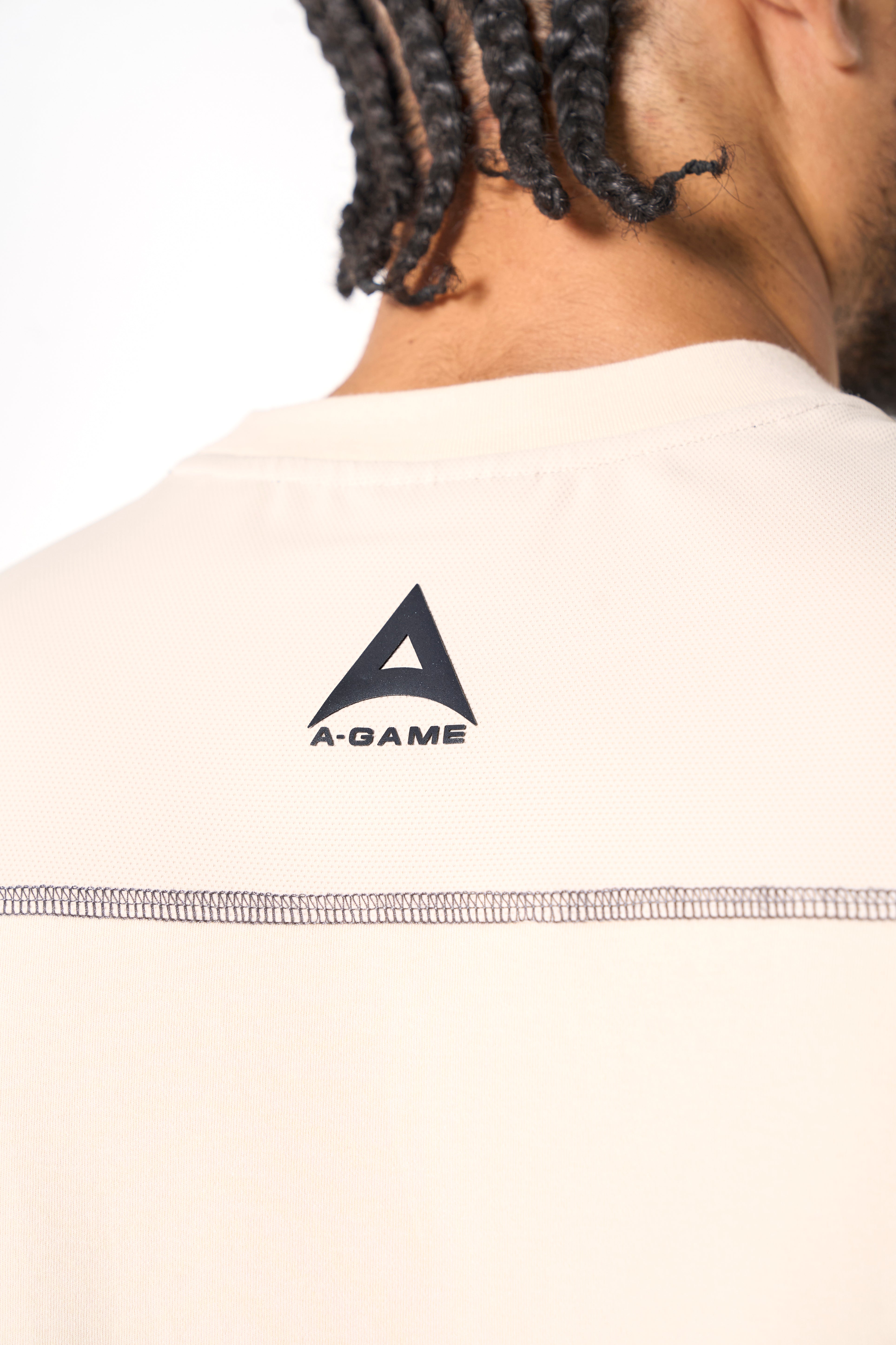 Men's Seam Detail Tech T-Shirt - Beige
