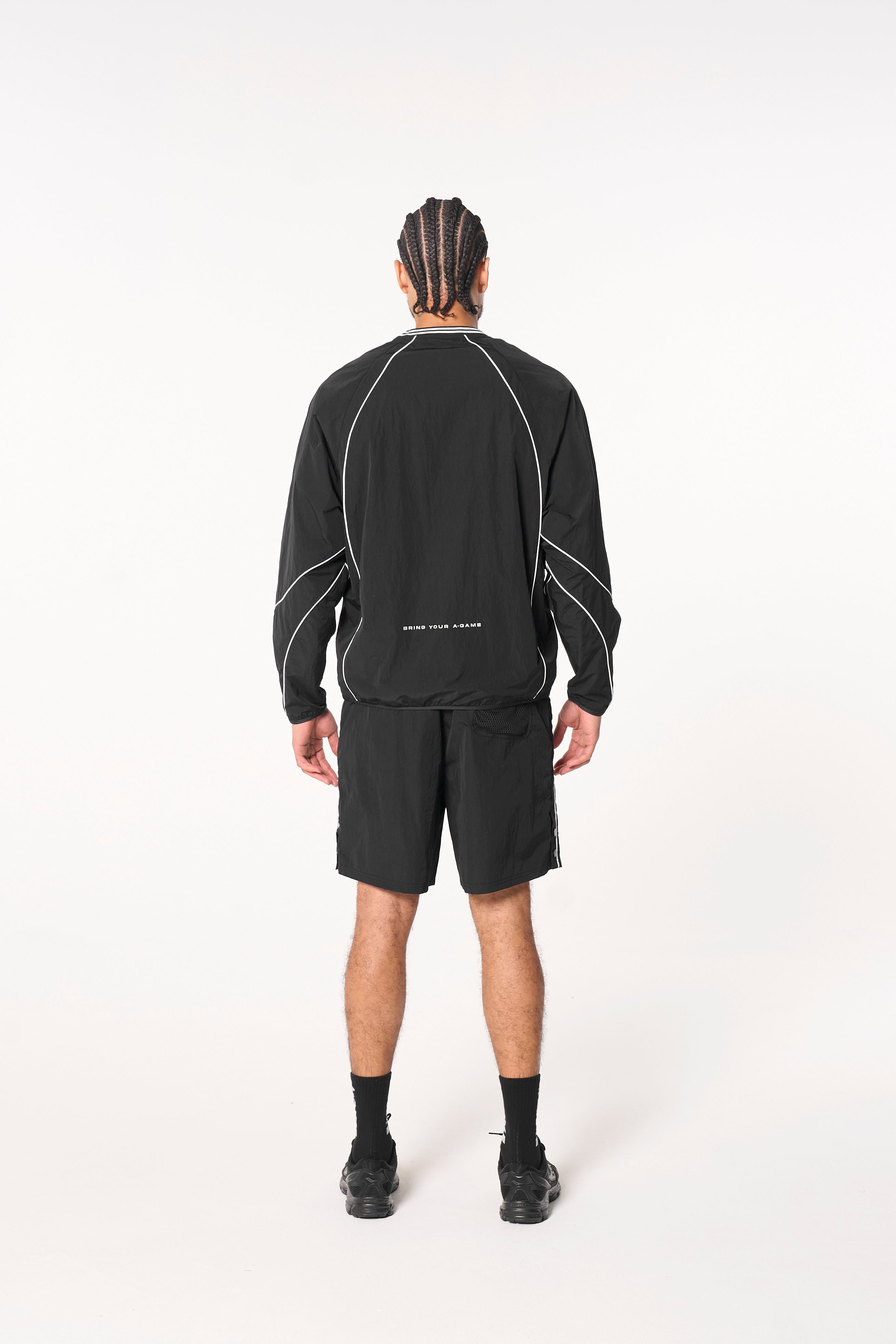 Men's Woven Tech Popper Shorts - Black