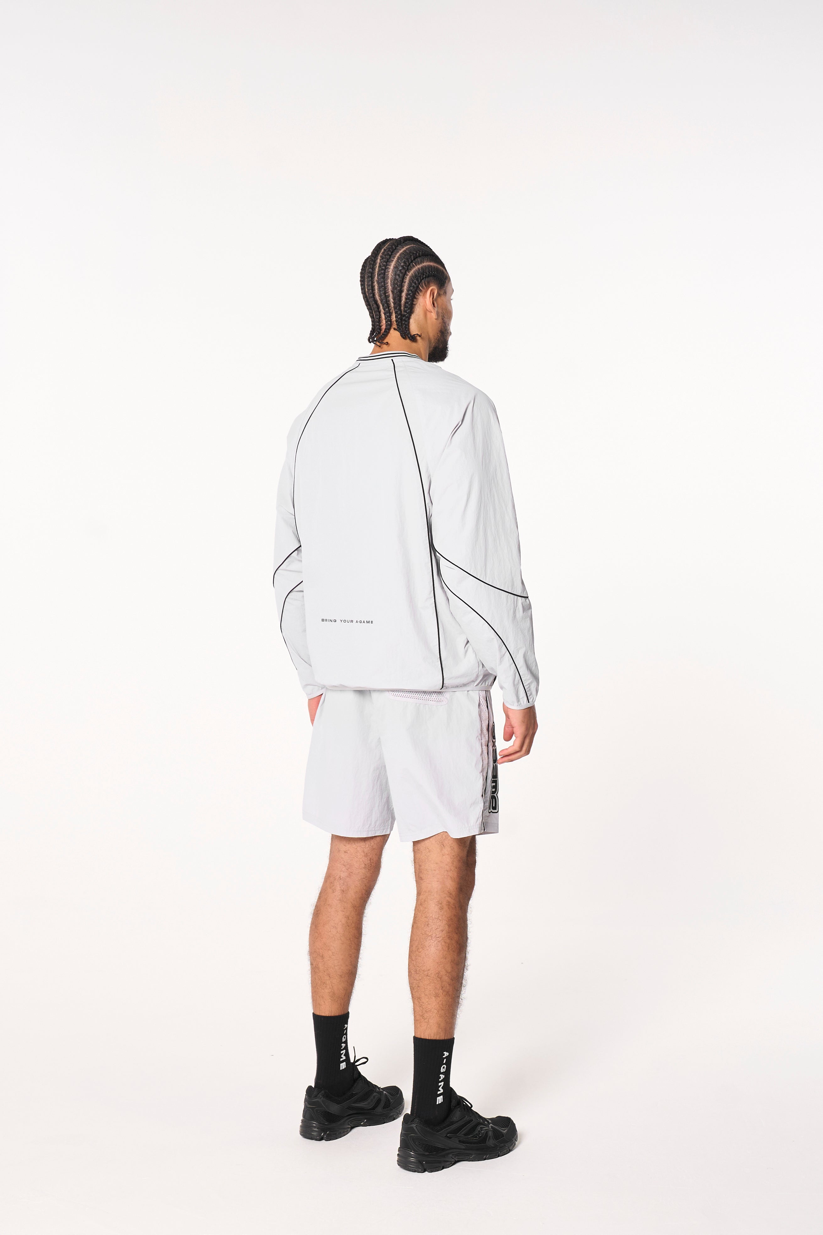 Men's Woven Tech Popper Shorts - Grey