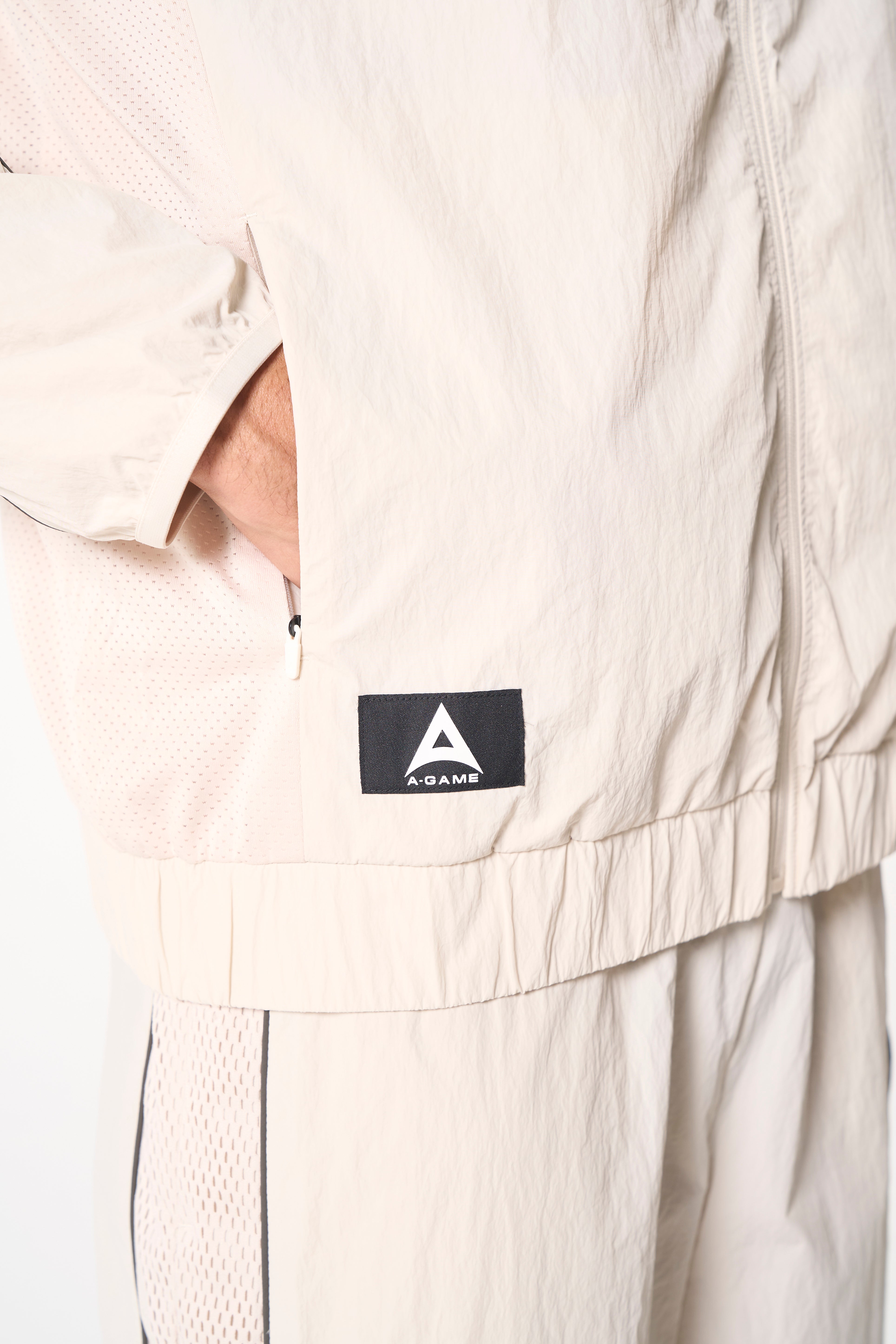 Men's Woven Tech Track Jacket - Beige