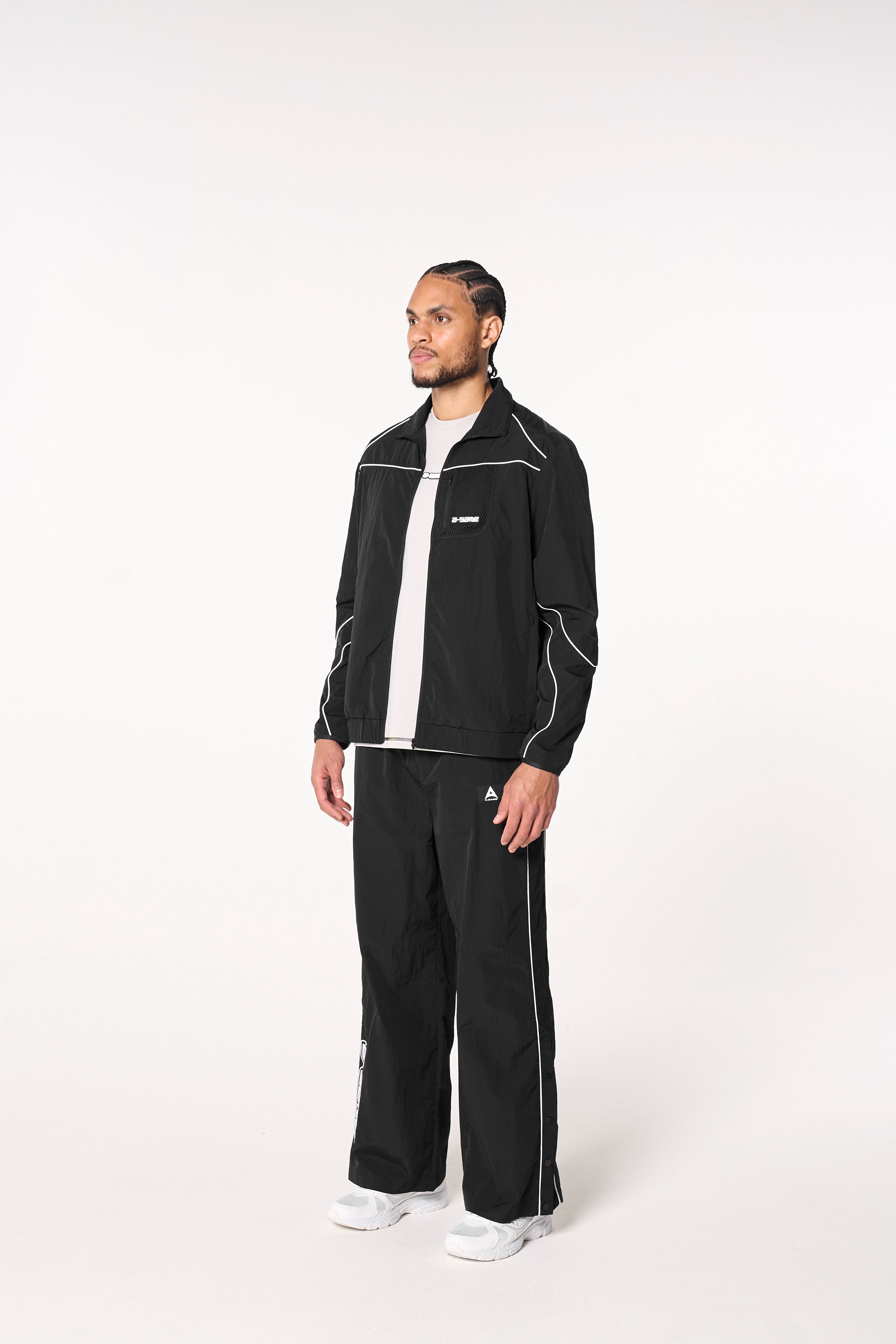 Men's Woven Tech Track Jacket - Black