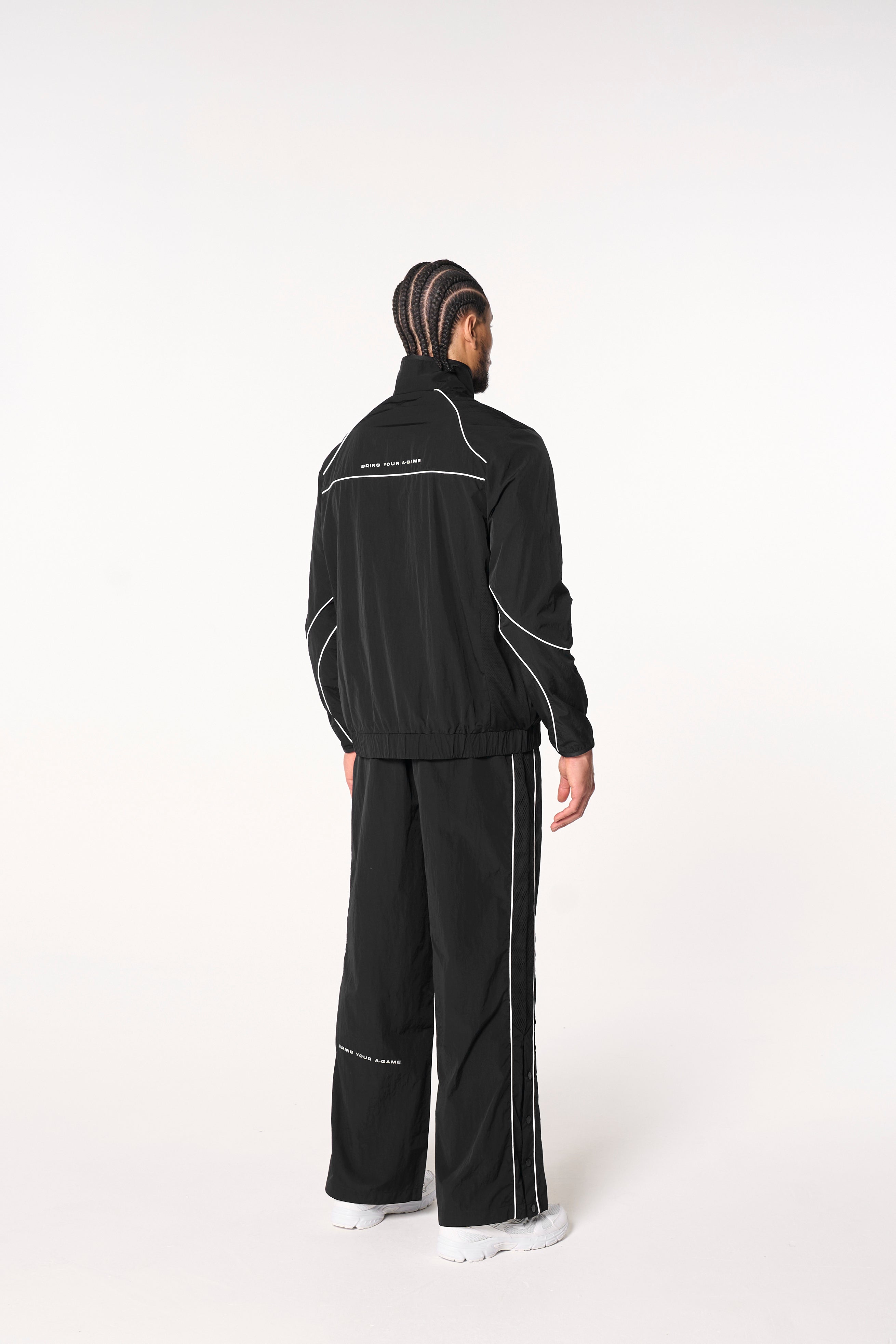 Men's Woven Tech Popper Pants - Black