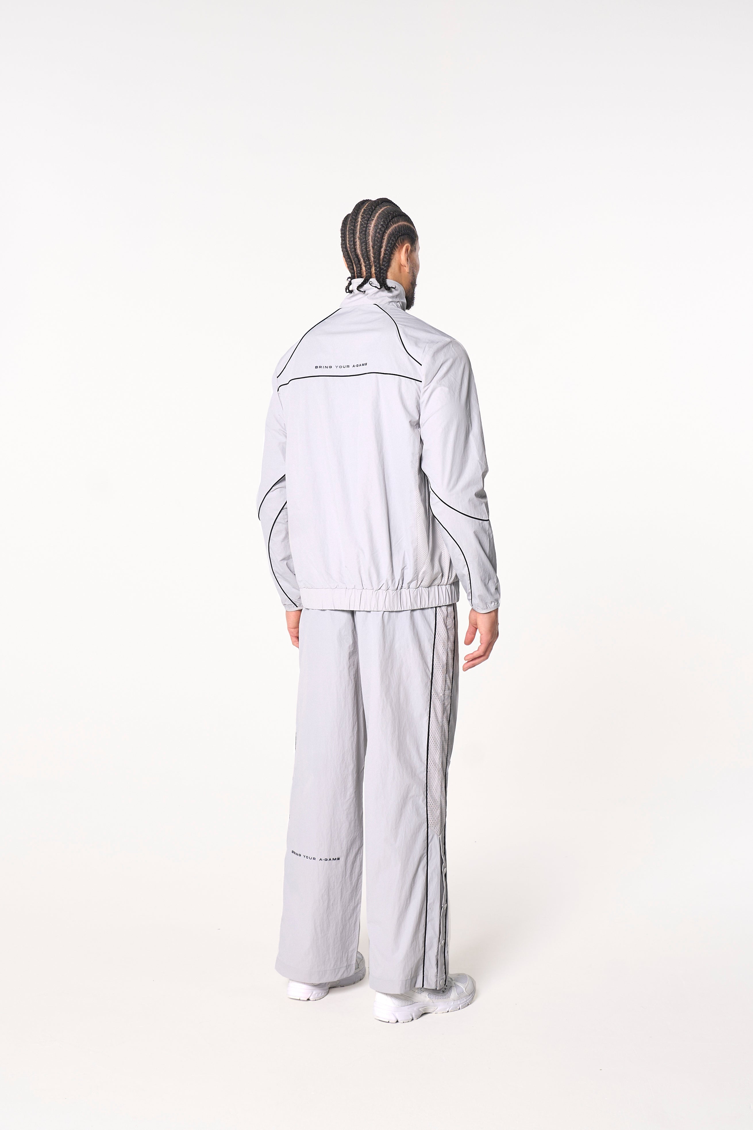 Men's Woven Tech Track Jacket - Grey