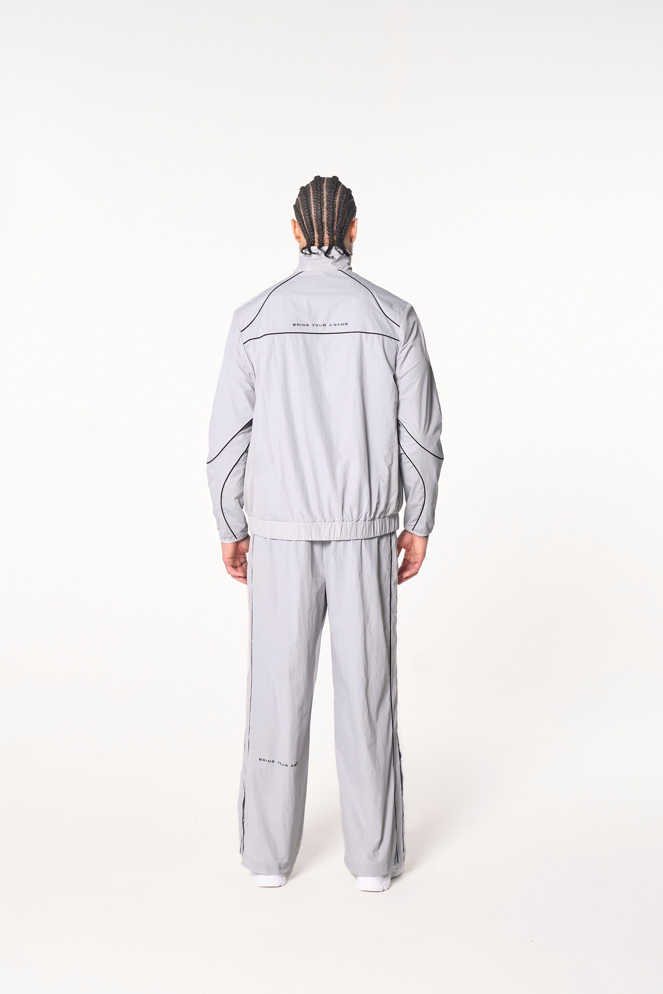 Men's Woven Tech Popper Pants - Grey